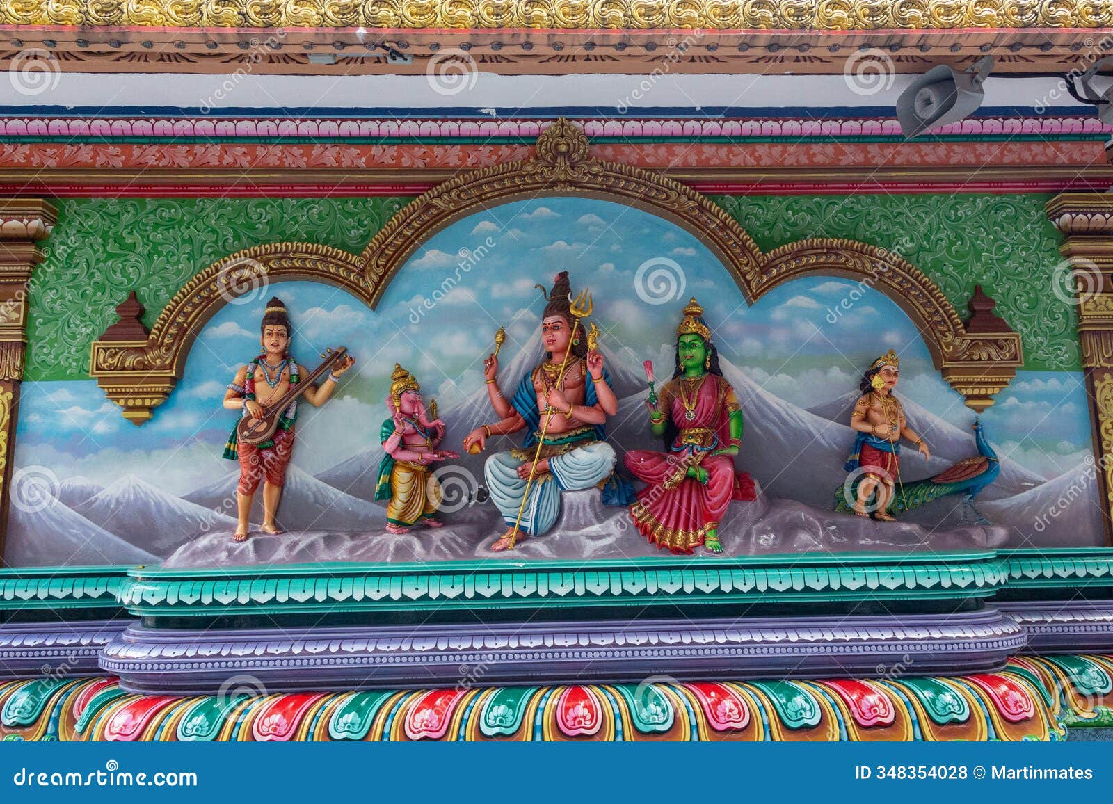 statue from hindu mythology in sri maha mariamman temple
