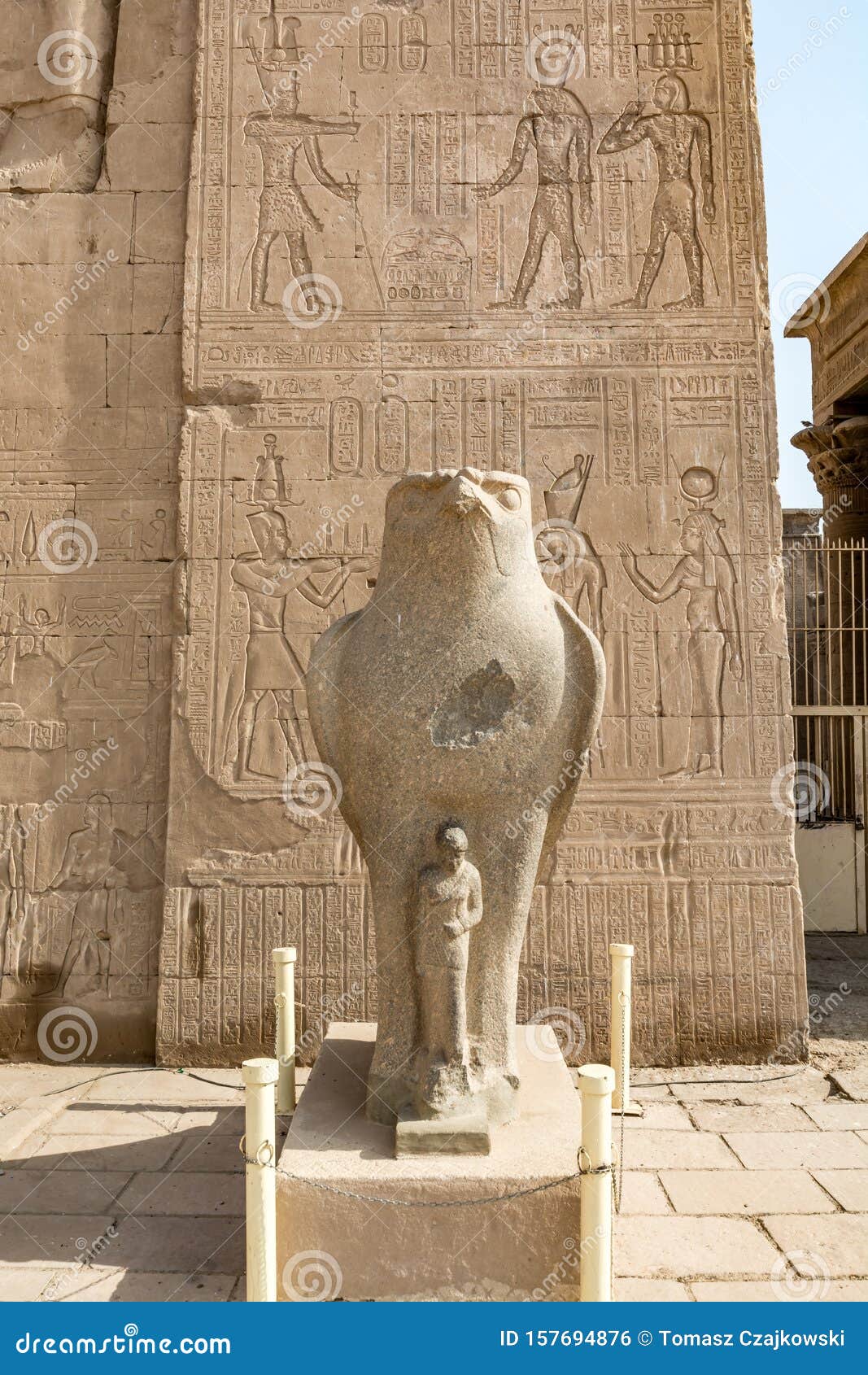 Statue of Horus in Edfu Temple, Egypt Stock Photo Image of historic