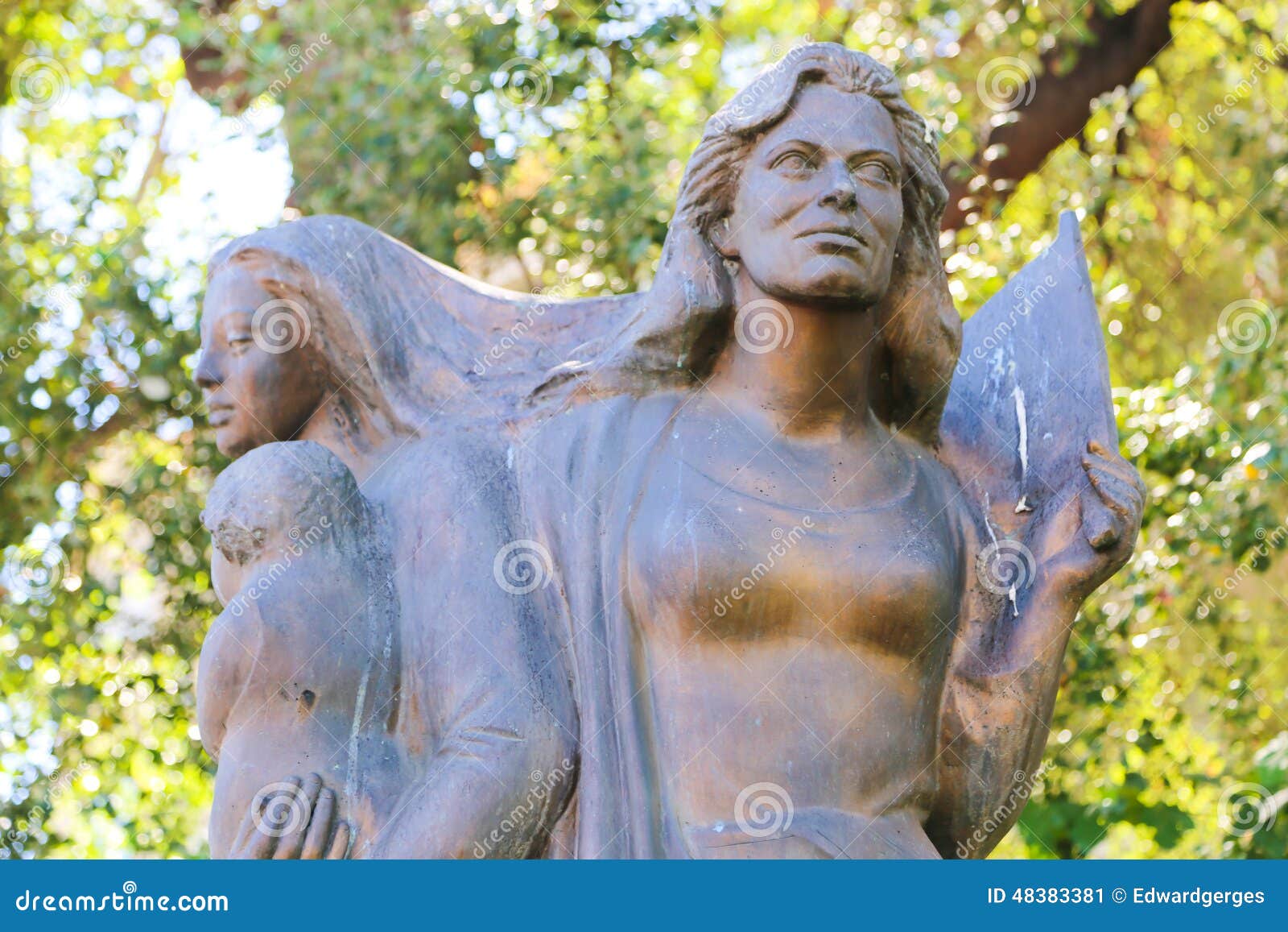 Statue Im Garten Athen, Griechenland Stockbild Bild