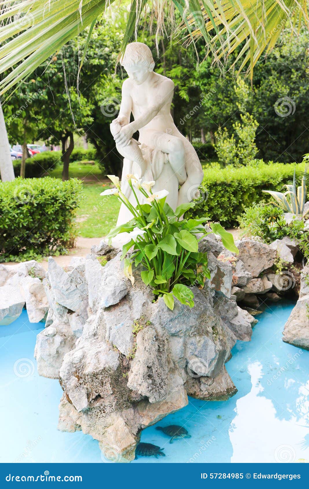Statue Im Garten Athen, Griechenland Stockbild Bild
