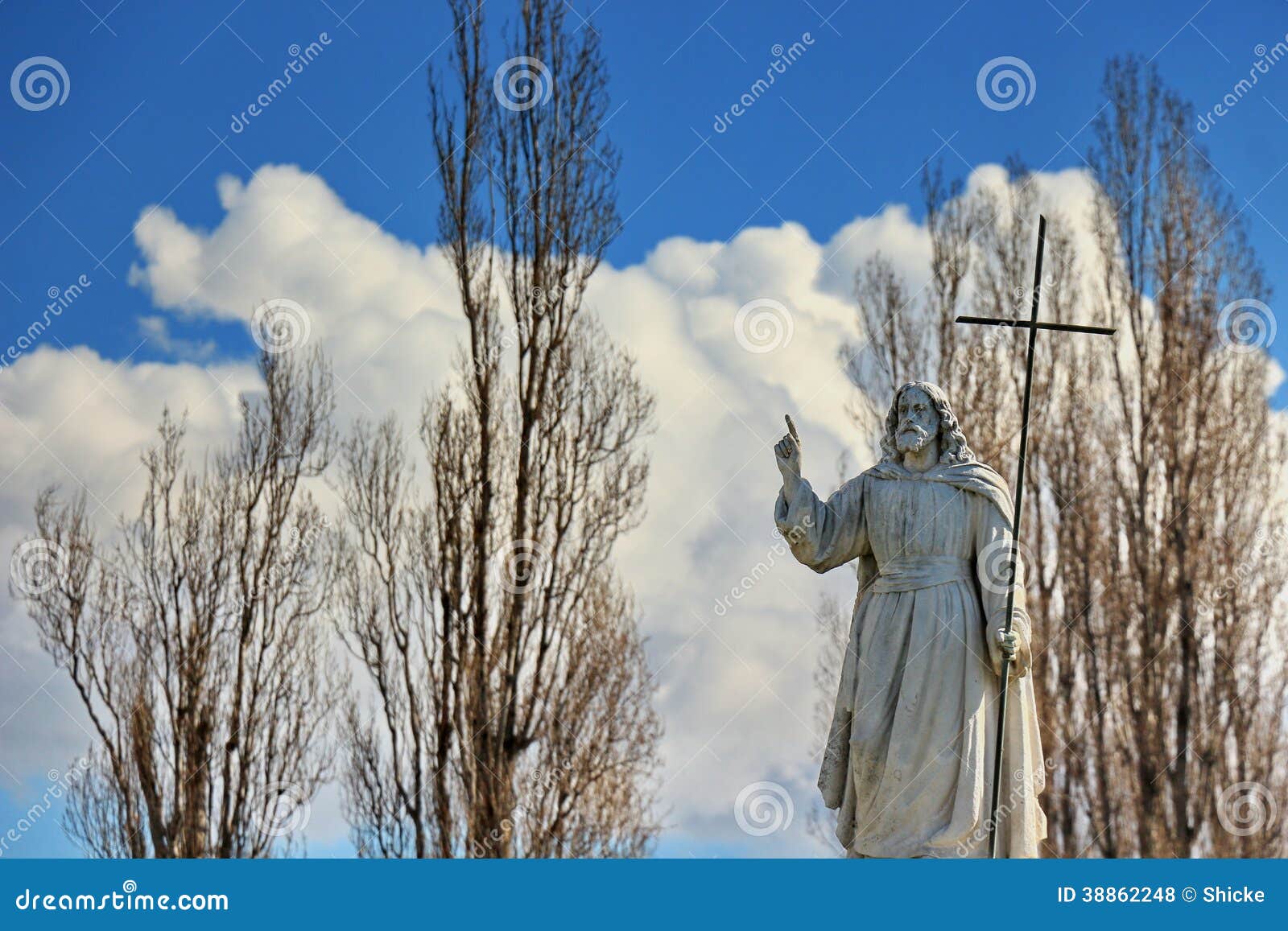 statue of jesus in blessing