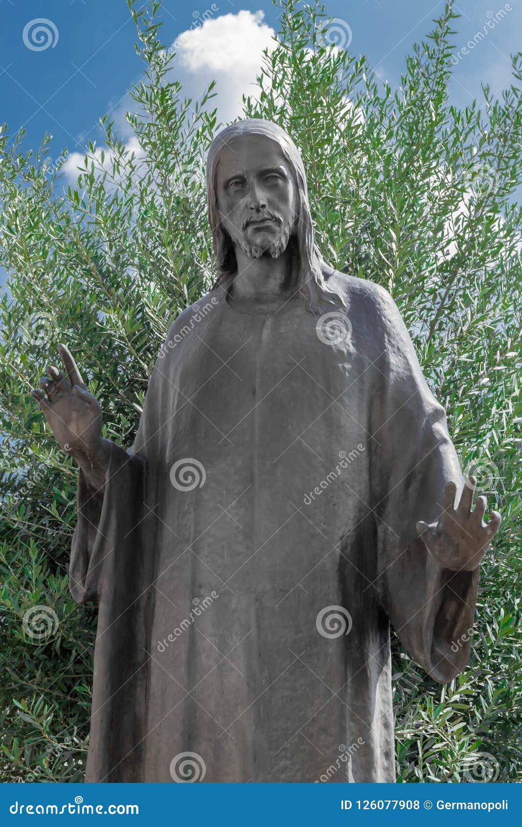 Bronze Jesus Statue And Sunset RoyaltyFree Stock Image CartoonDealer