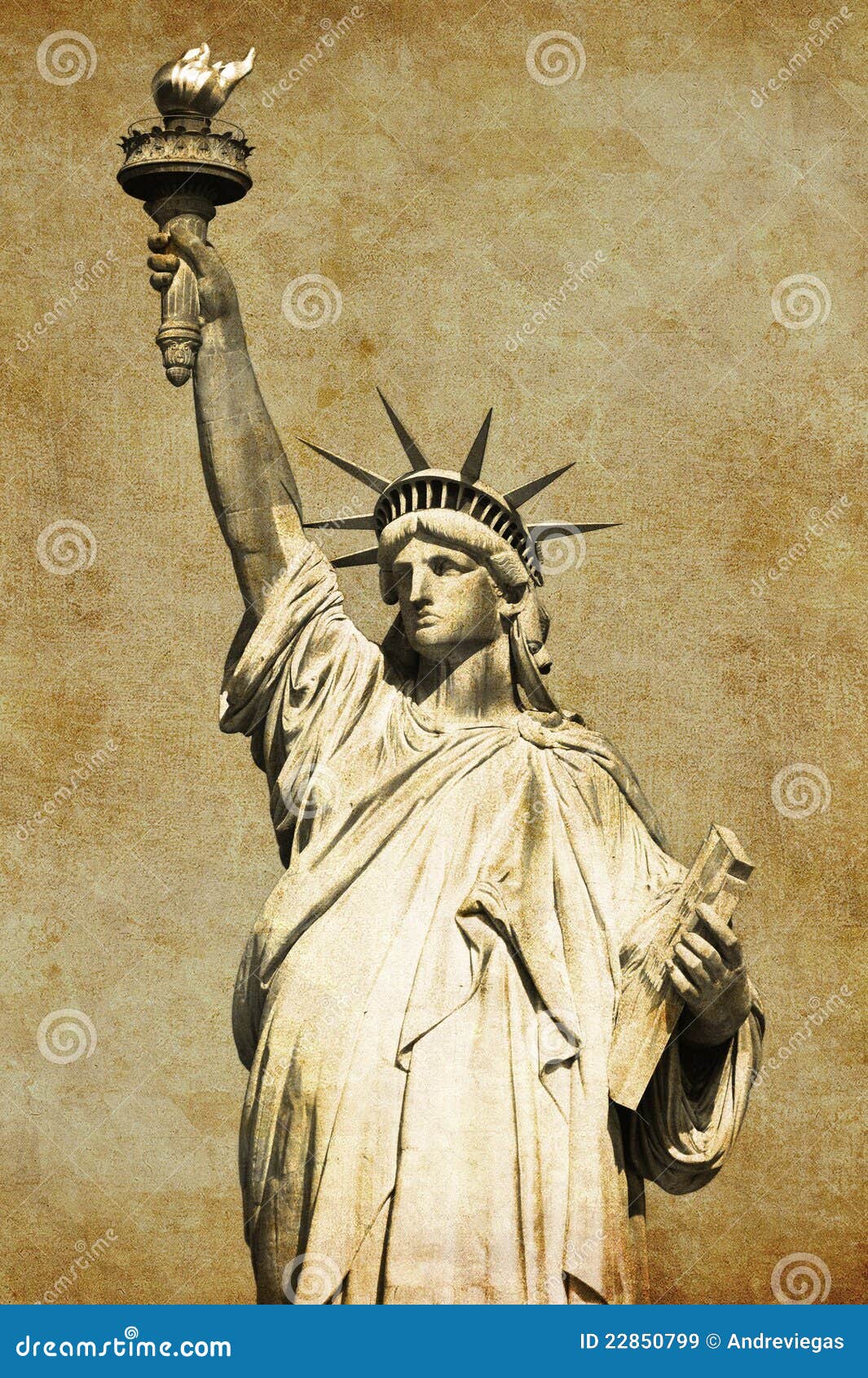 Statue of Liberty stock image. Image of postcard, sepia ...
