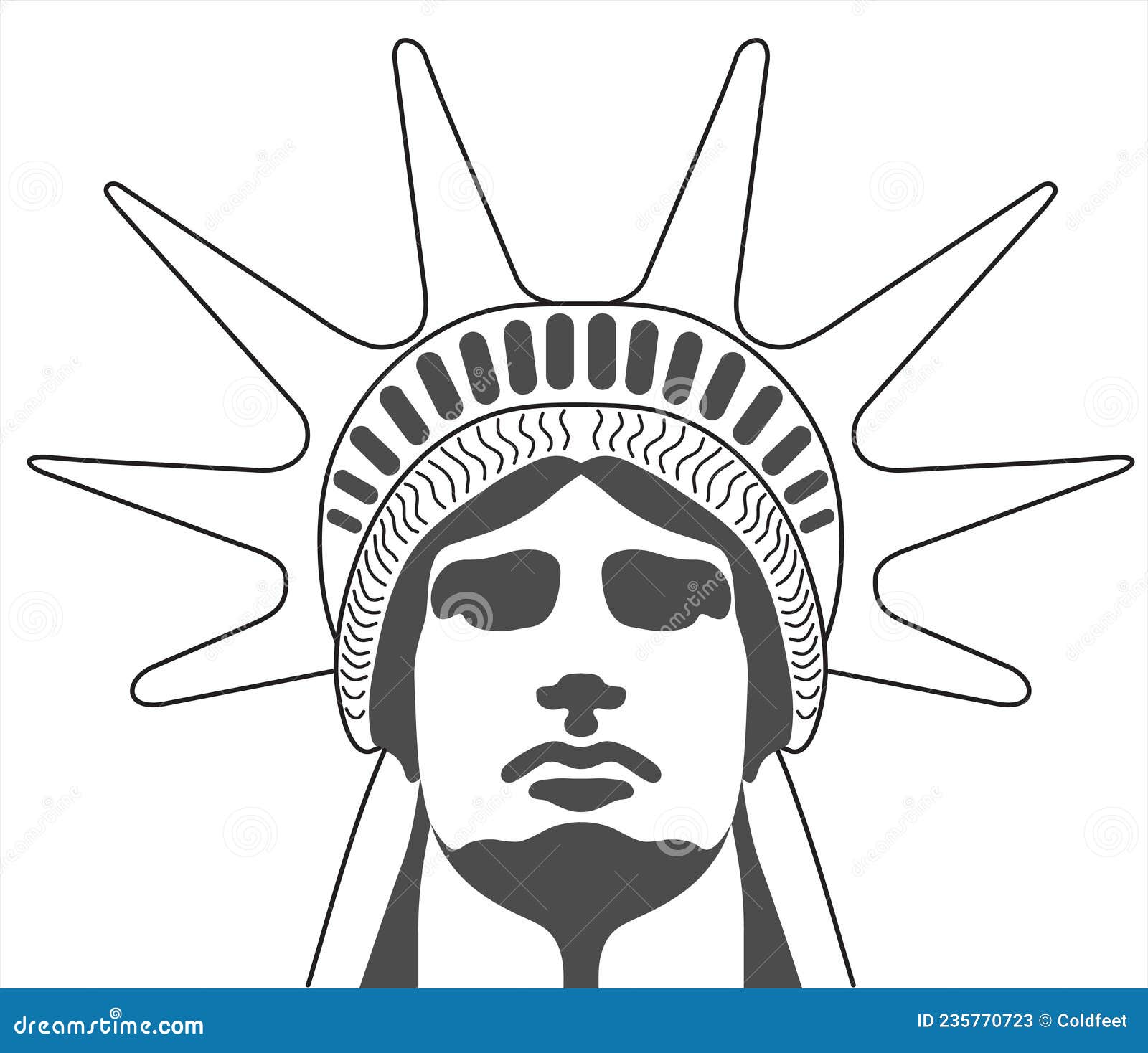 Statue of Liberty. Black and White Pictures. Stock Vector ...