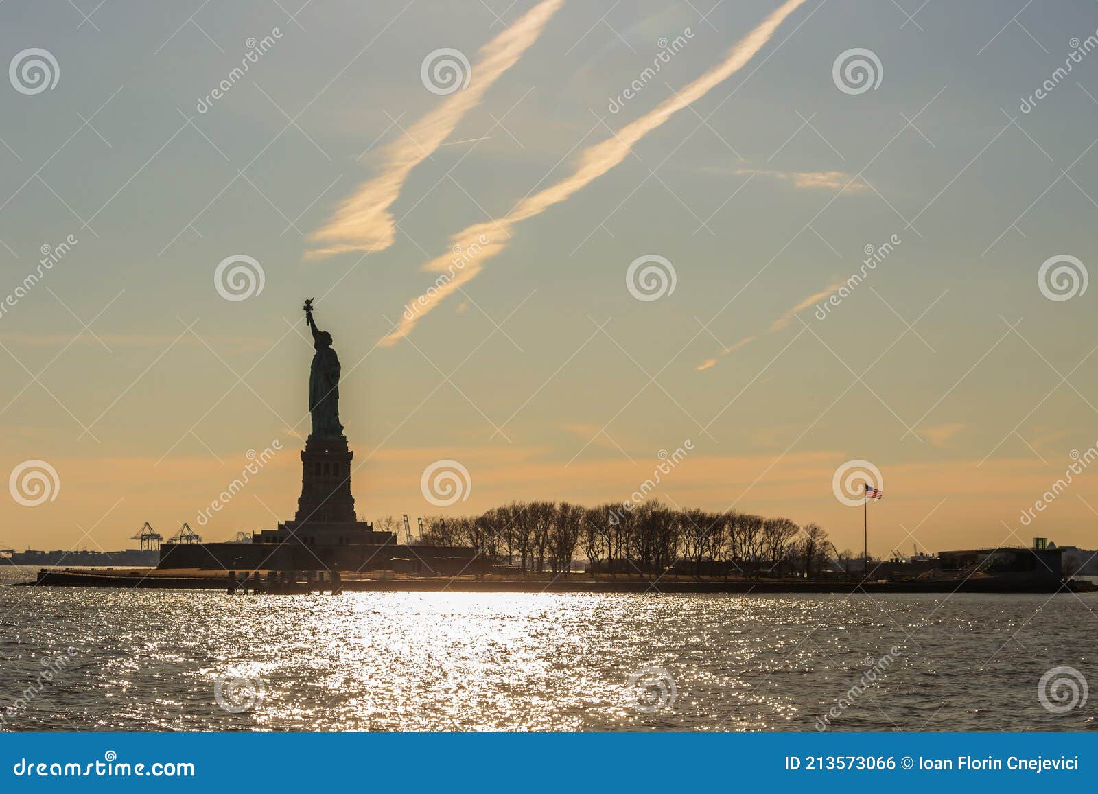 statue of liberty on liberty island in new york harbor