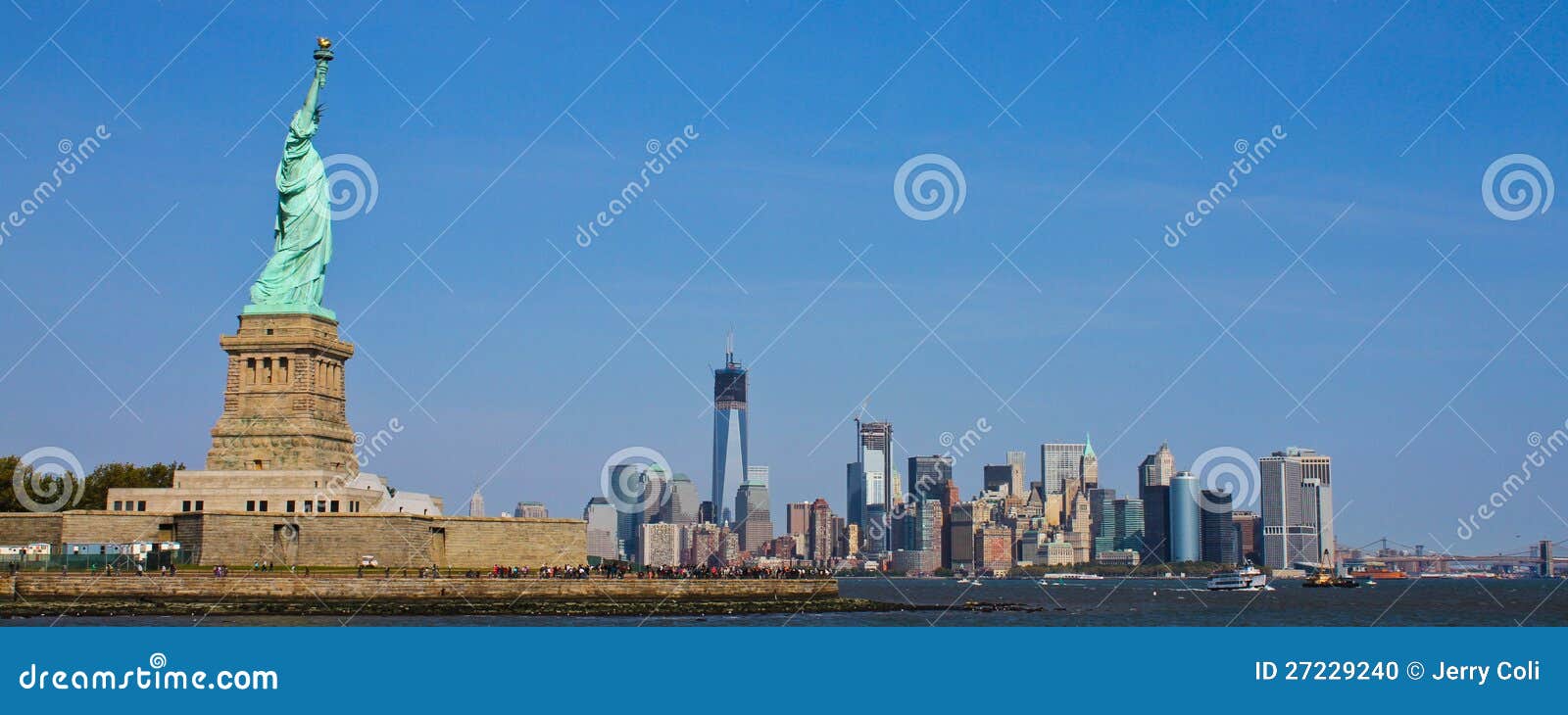 Statue of Liberty Overlooking Manhattan Editorial Image Image of skyline, york 27229240