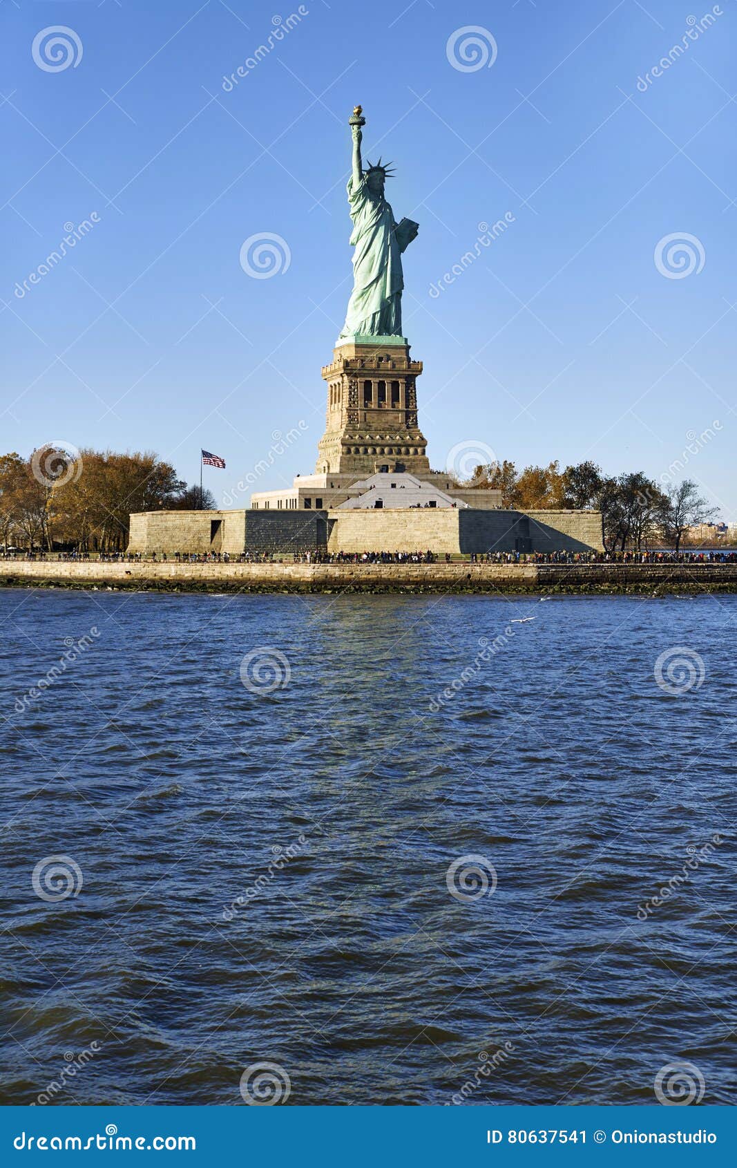 Statue of Liberty on the River Stock Image Image of manhattan