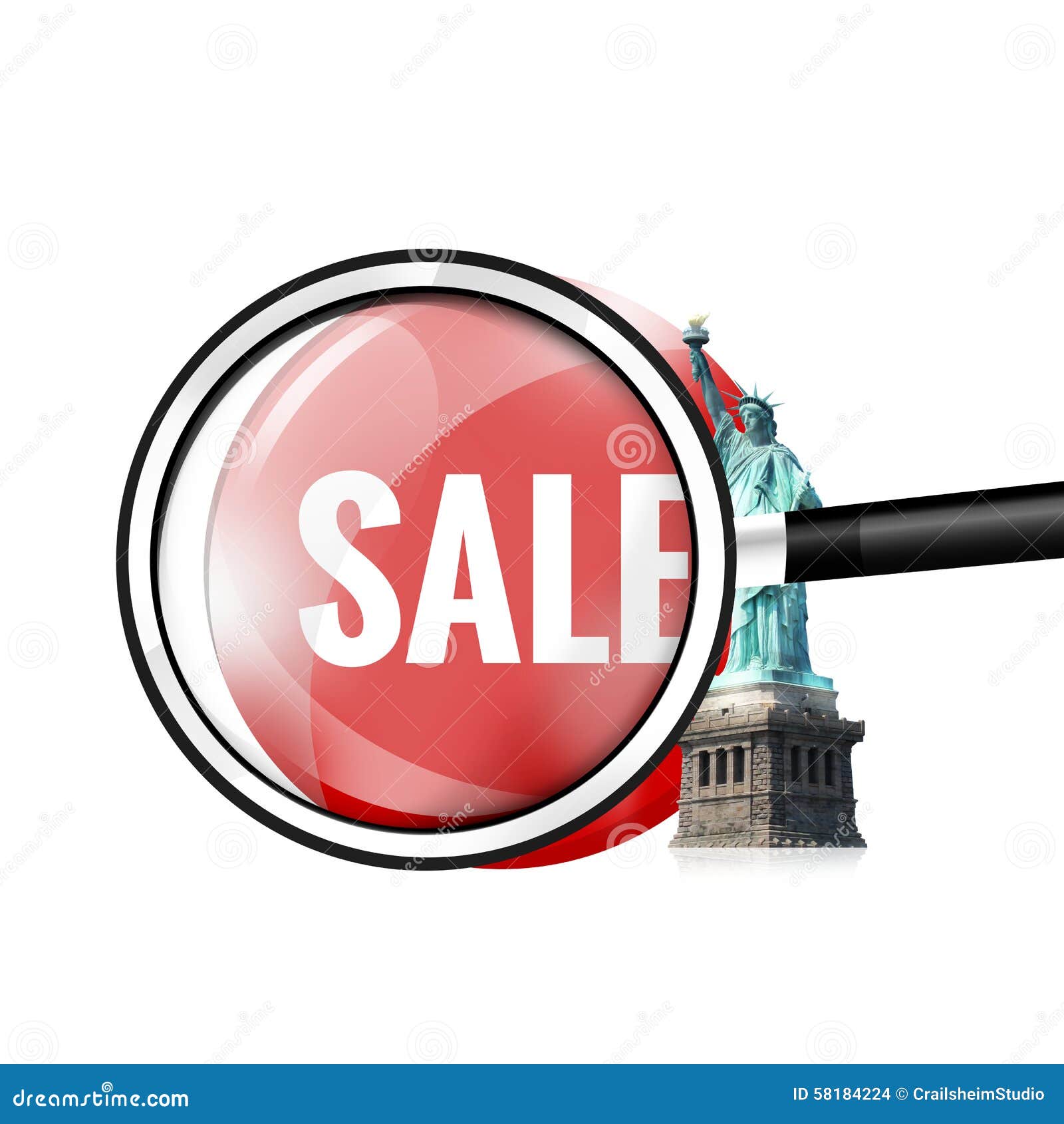 Statue of Liberty Sale stock illustration. Illustration of analyze