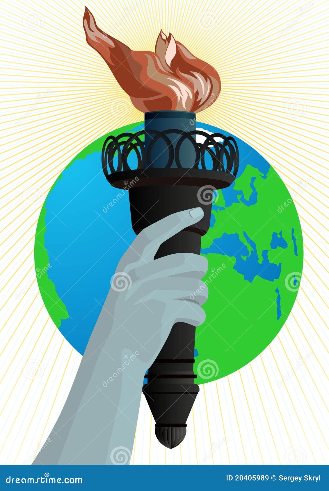 Statue of Liberty torch stock vector. Illustration of light - 20405989