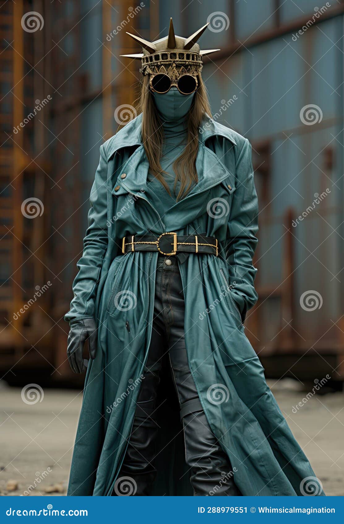 Statue of Liberty Wearing Modern Clothes Generative AI Stock