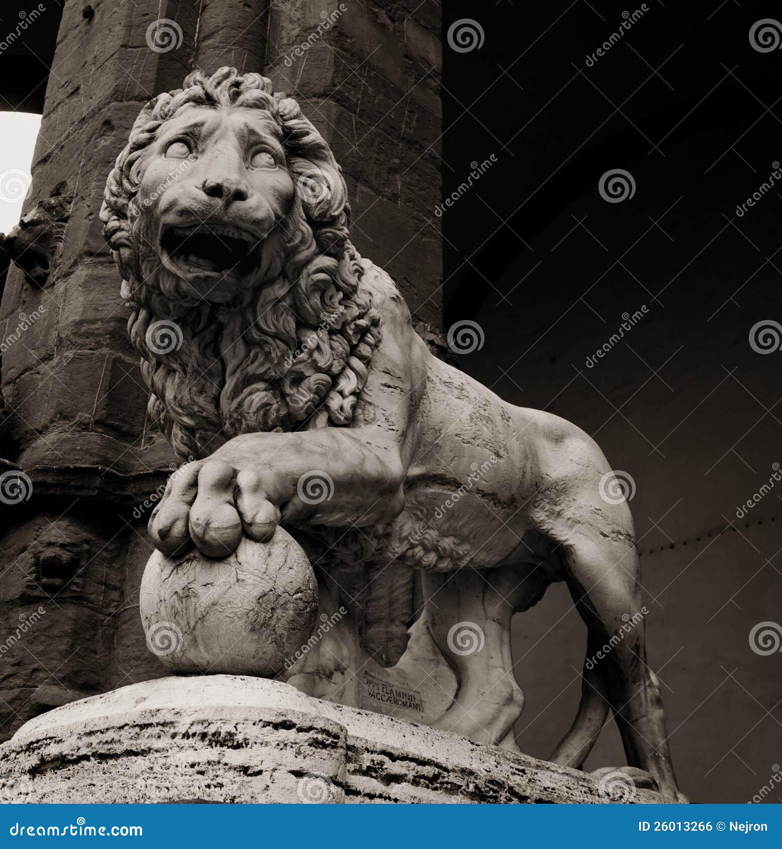 Statue of lion in Florence stock photo. Image of landmark 26013266