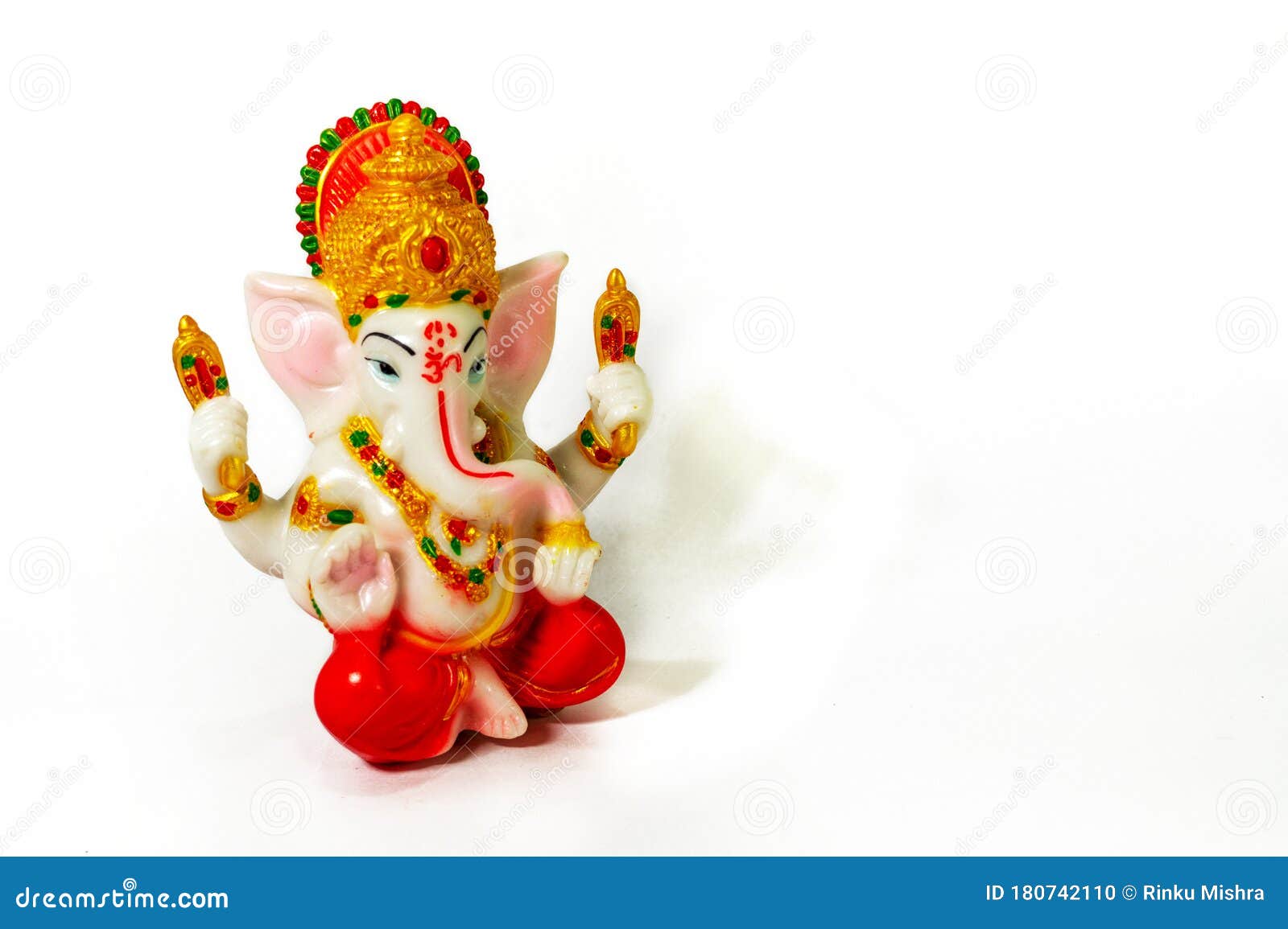 The Statue of Lord Ganesha with the Correct Composition on the White  Background Stock Photo - Image of hands, ganpati: 180742110