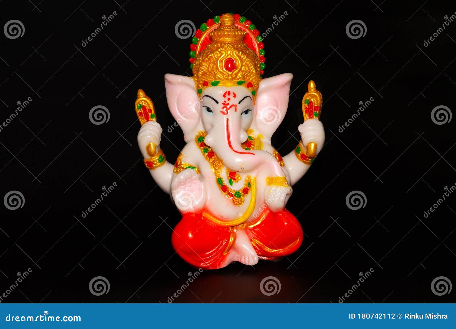 The Statue of Lord Ganesha with the Correct Middle Composition on the Black  Background Stock Photo - Image of clear, hindu: 180742112