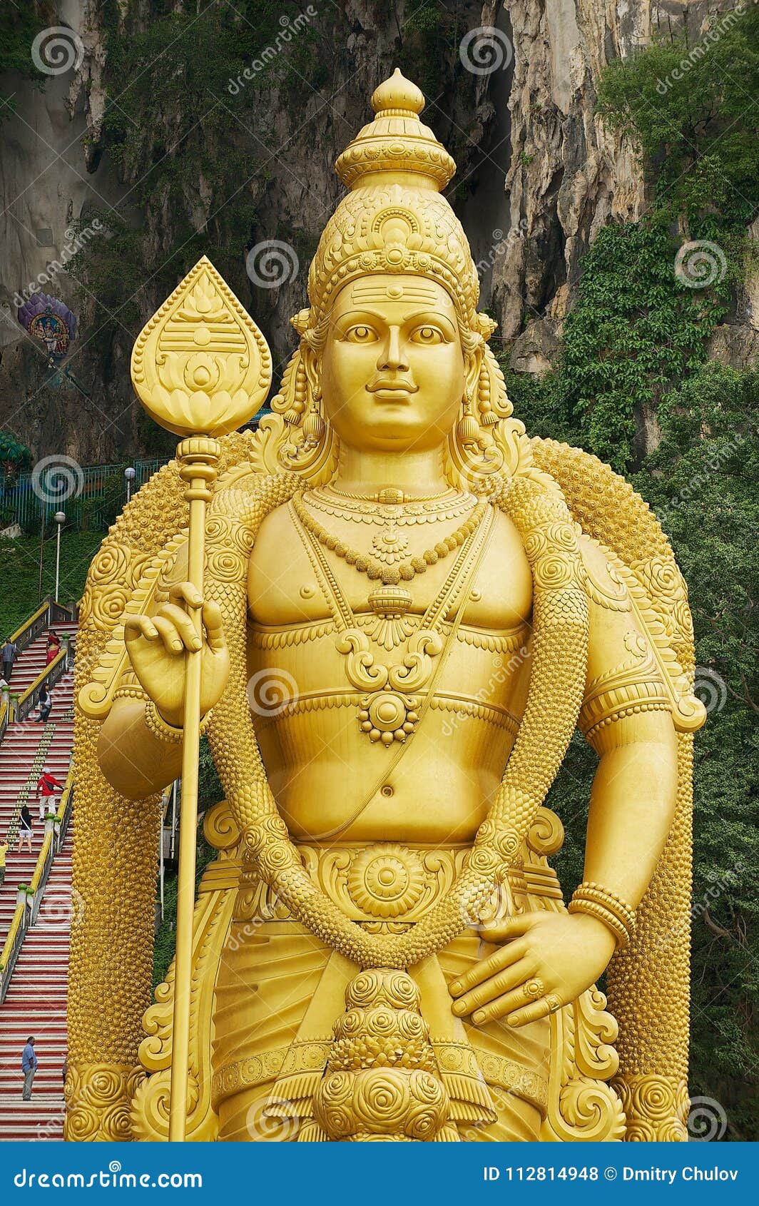 Statue of the Lord Murugan with the Staircase Leading To the Batu ...