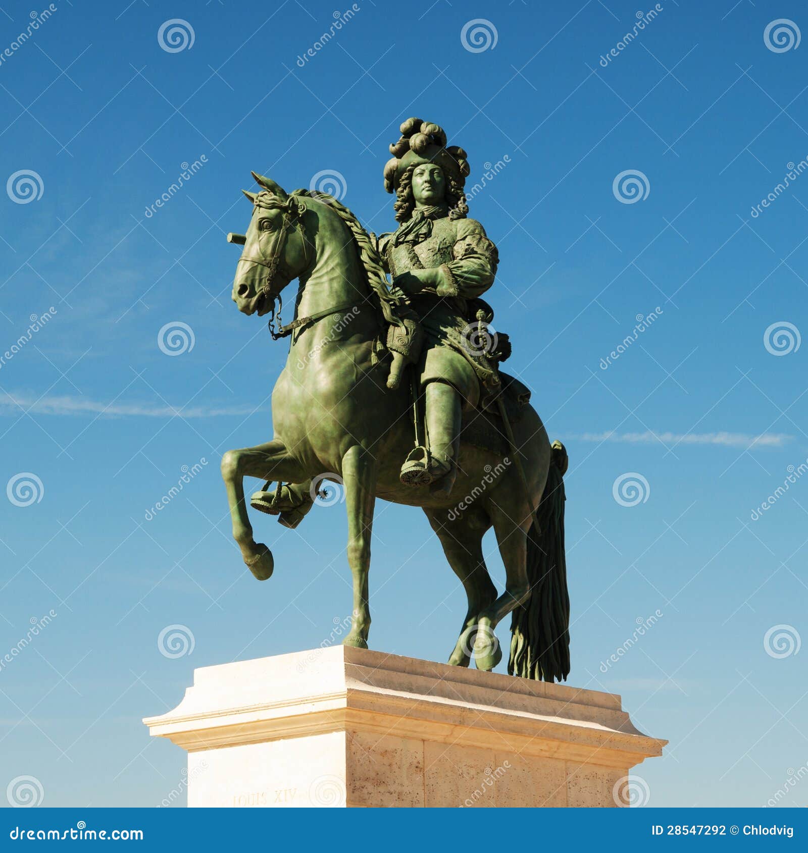 statue of louis xiv at versailles, france