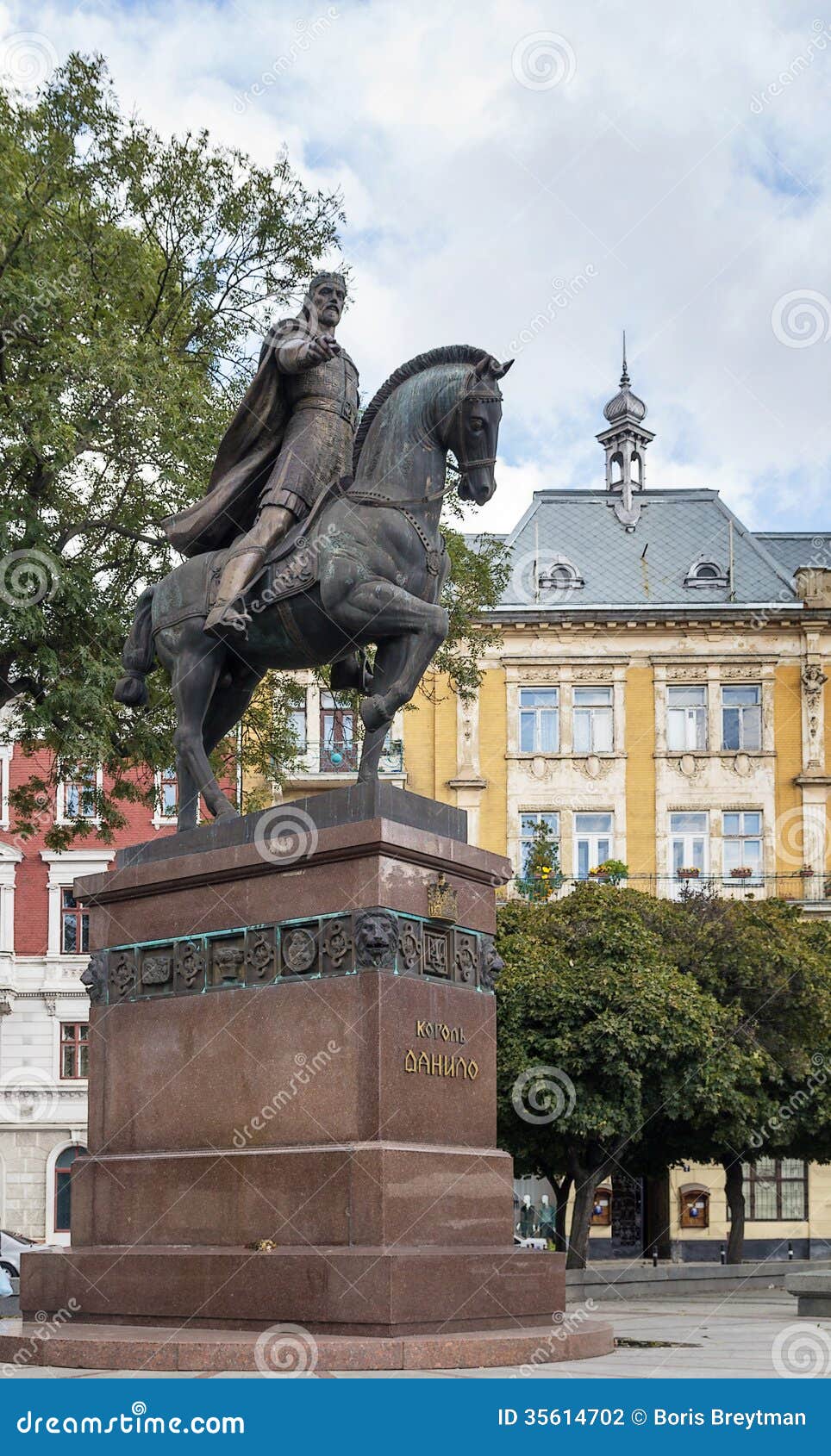 Statue in Lviv stock photo. Image of history, rider, architecture