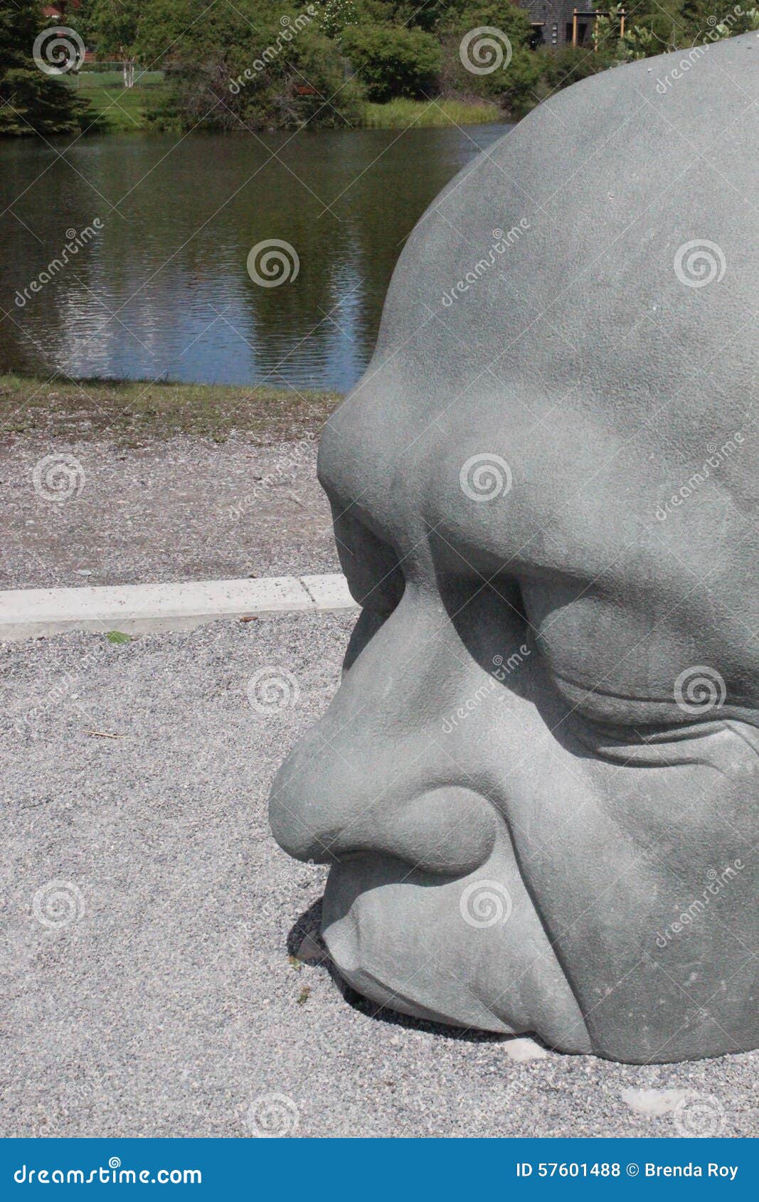 Statue of an Artistic Design of Head of Man Editorial Stock Photo