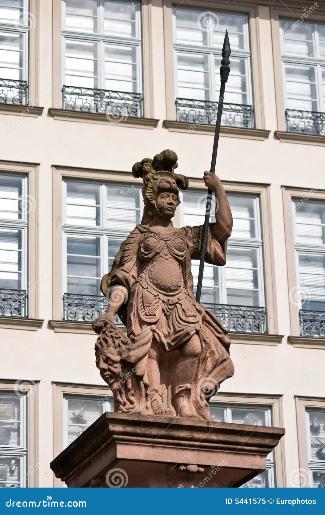 Statue Of Minerva In Frankfurt Stock Image - Image of frankfurt ...