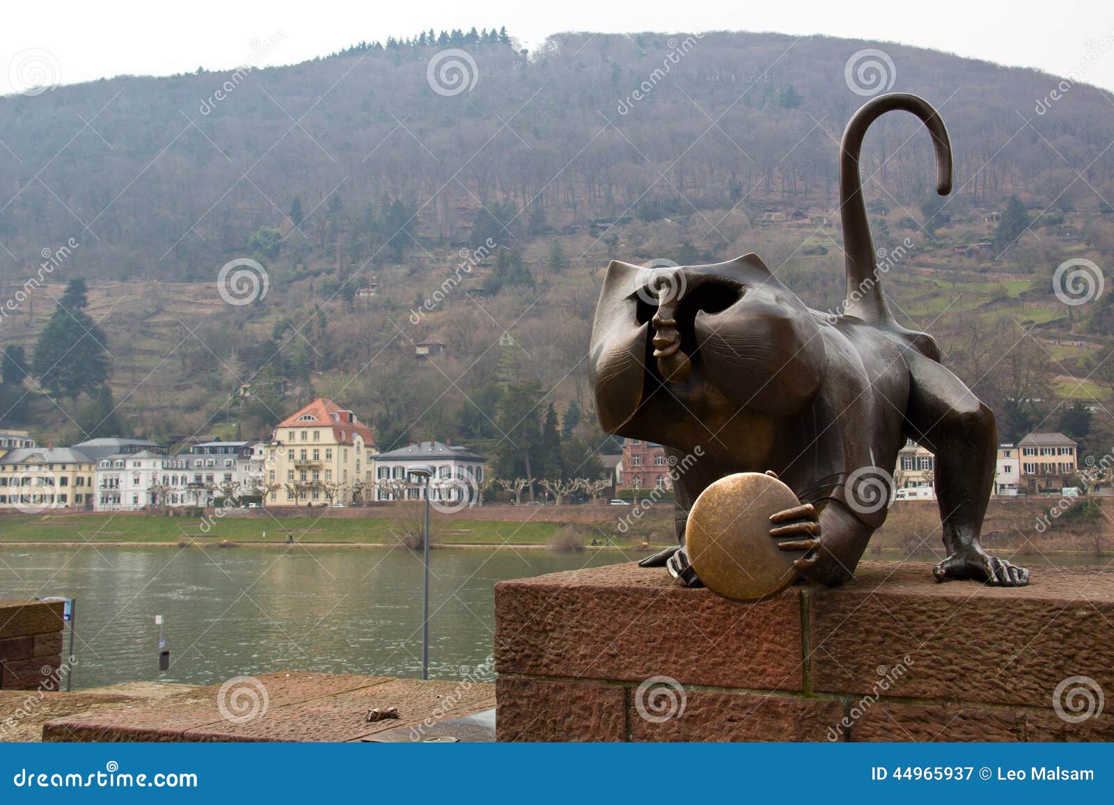 Statue of Monkey with Mirror, Heidelberg Stock Image Image of monkey