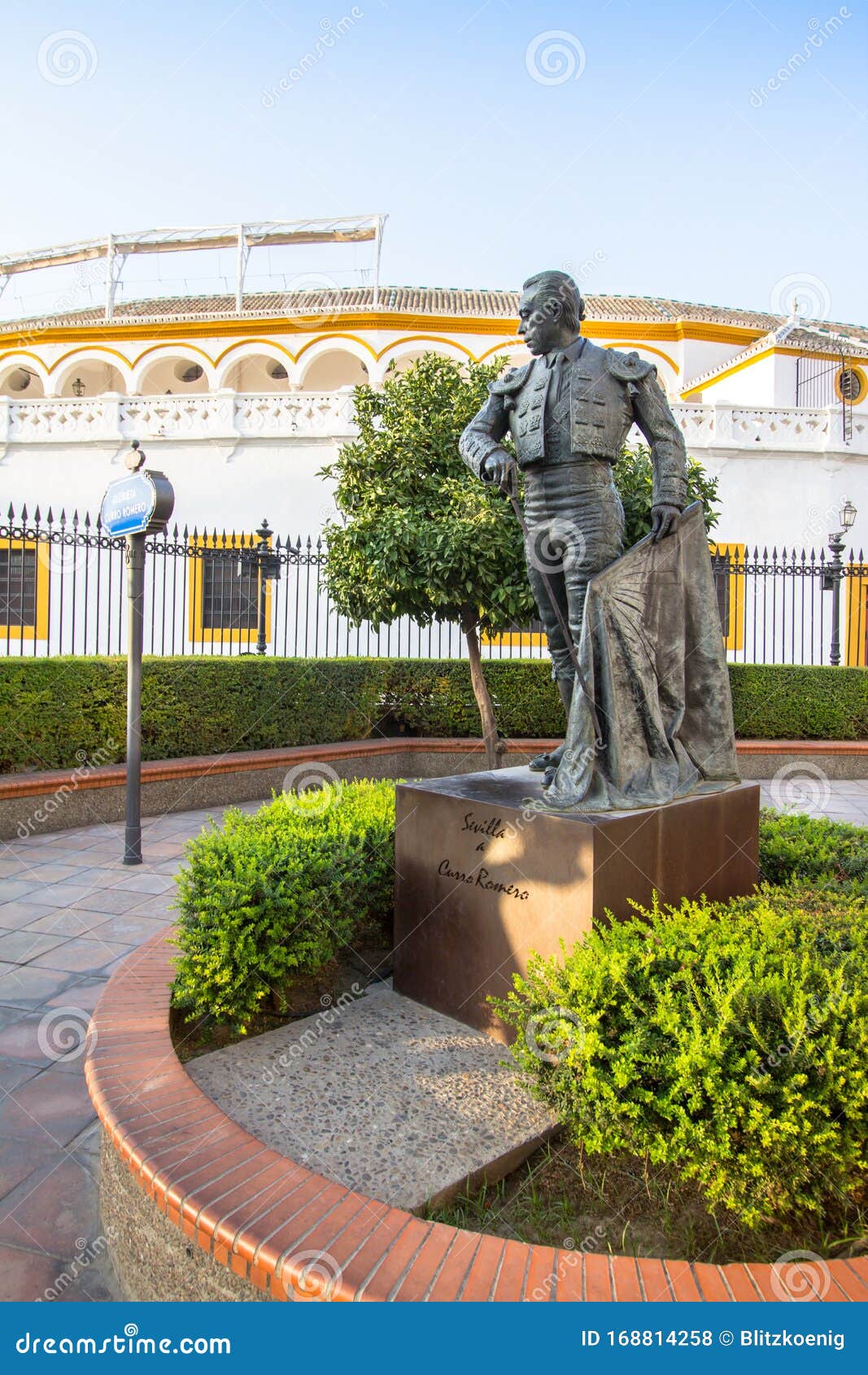 statue and monument to the torero curro romero in seville, andalucia, spain