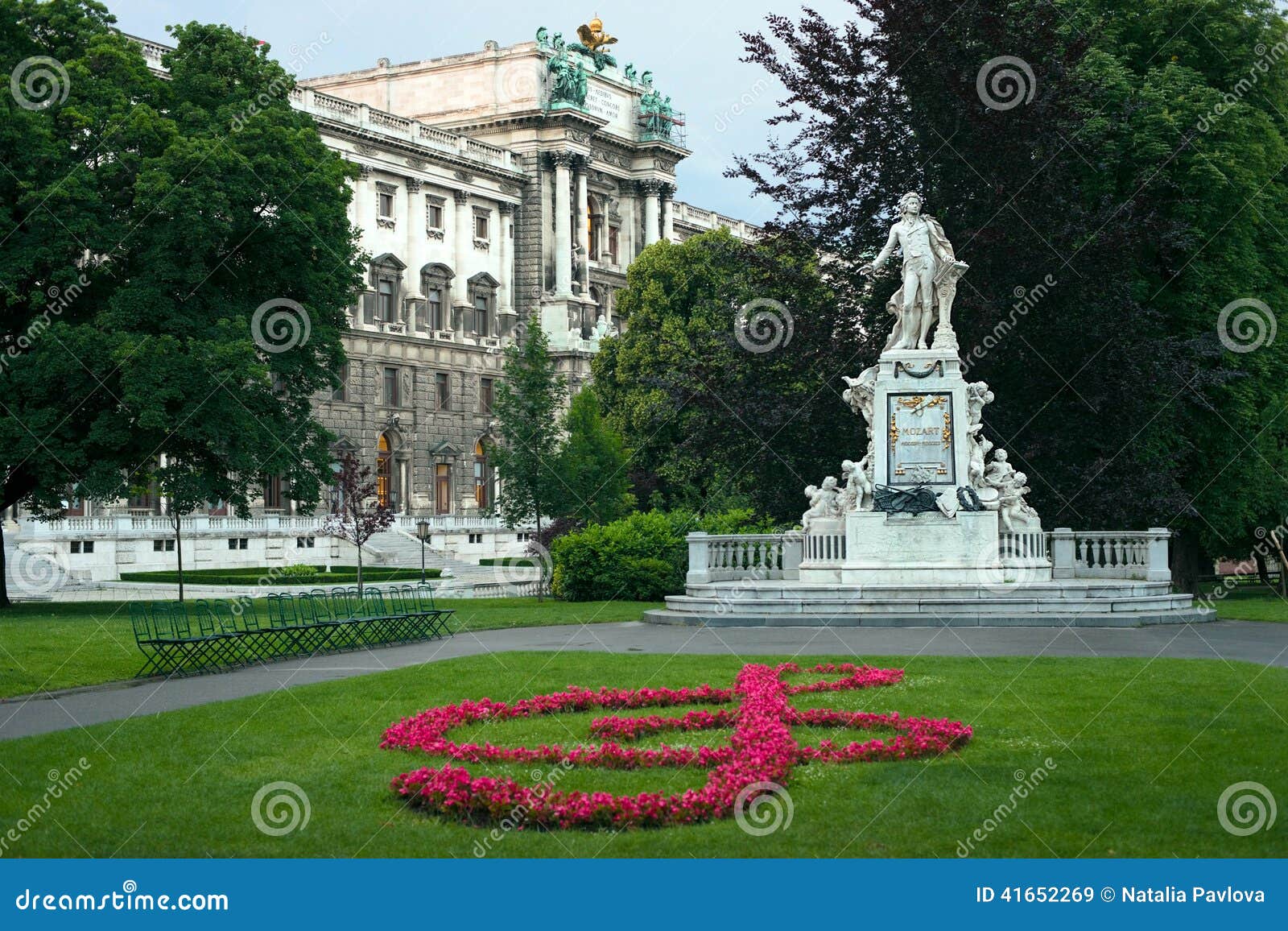 statue of mozart and hofburg palace
