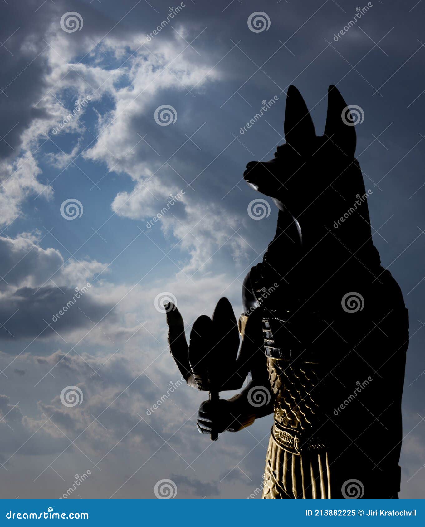 Statue of Mythology Jackal Anubis 2 Stock Image - Image of africa