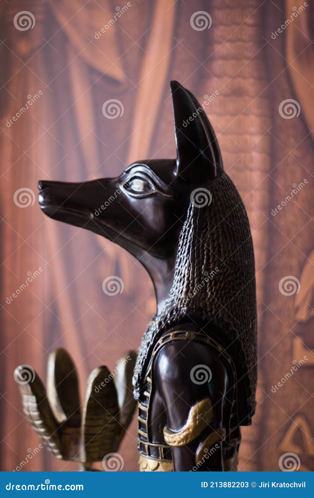 Statue of Mythology Jackal Anubis 2 Stock Image - Image of africa