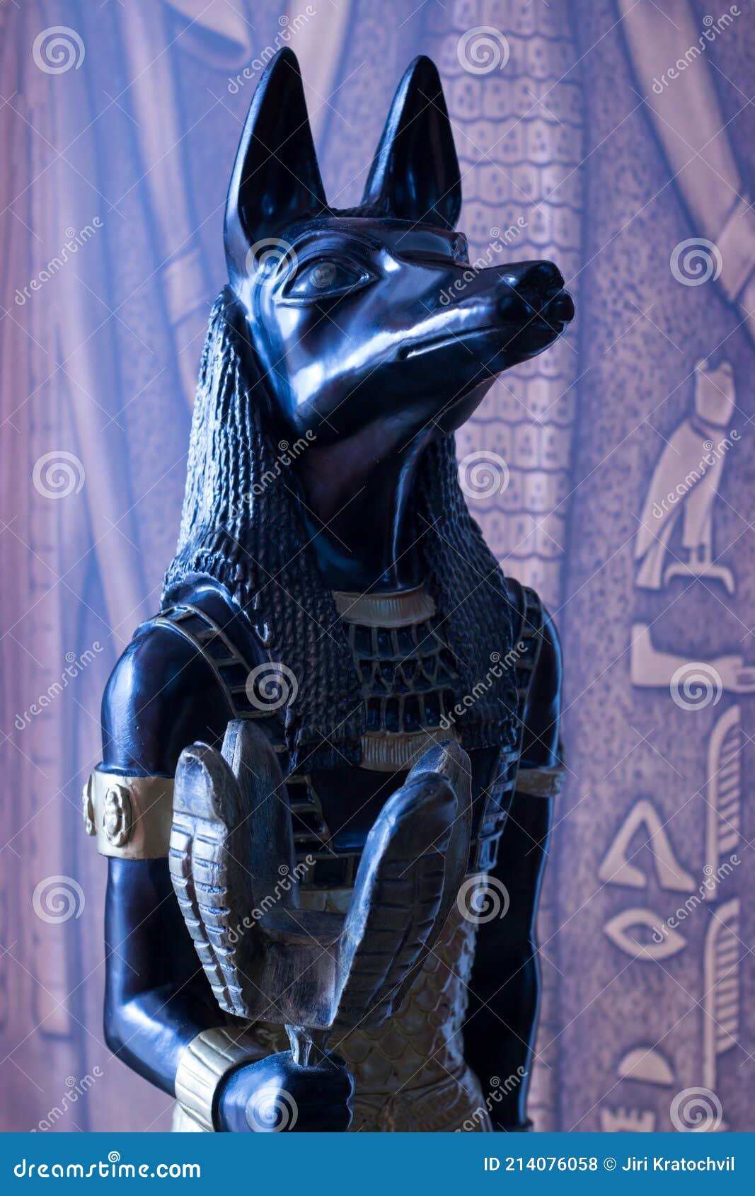 Statue of Mythology Jackal Anubis Stock Photo - Image of life