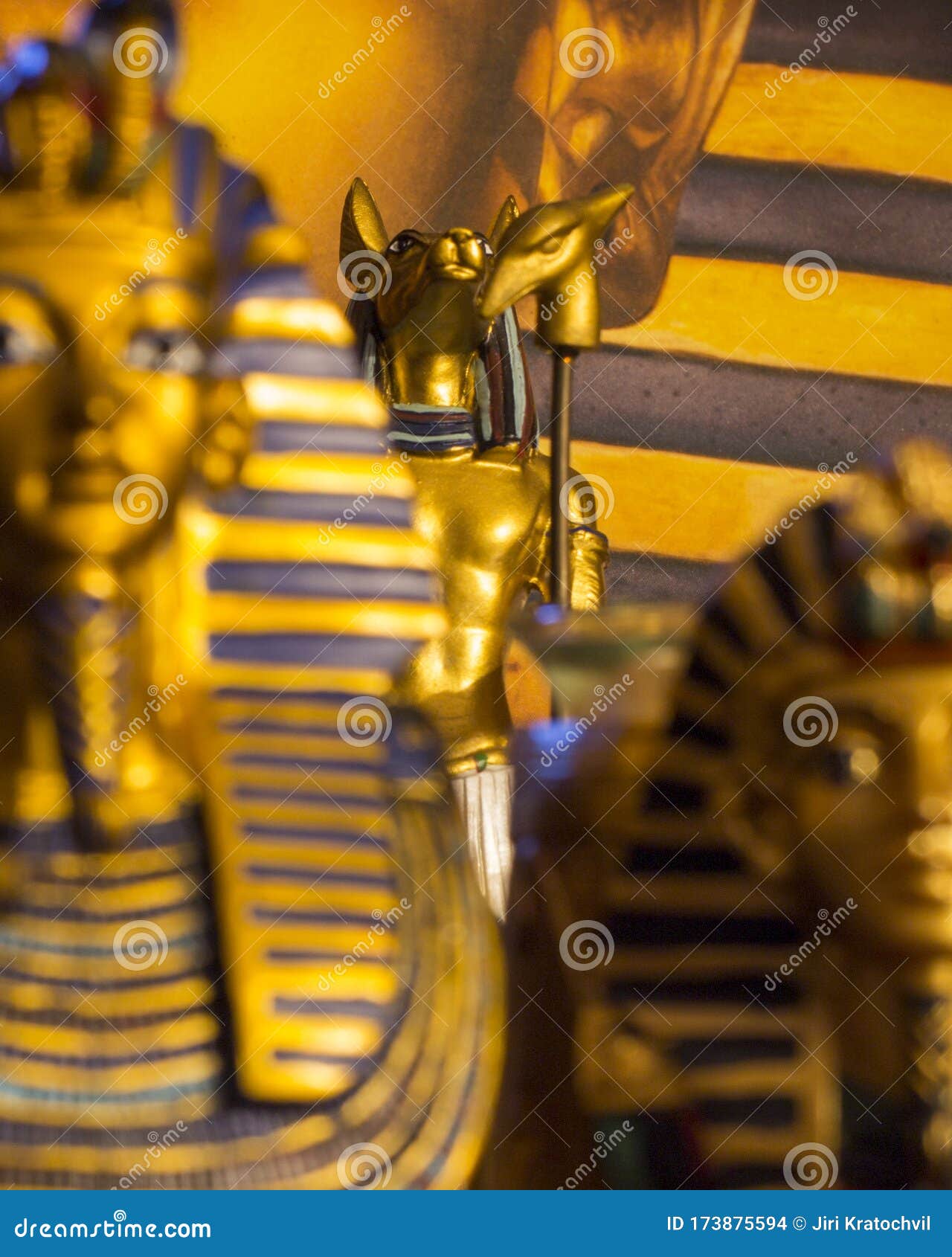 Statue of Mythology Jackal Anubis 2 Stock Image - Image of africa