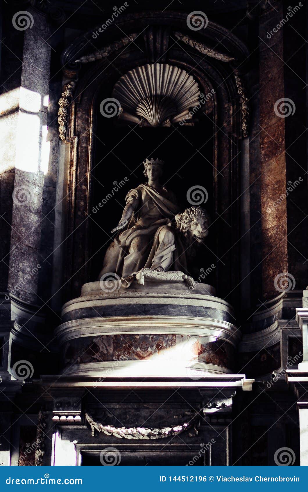 statue of karl bourbon, work of tommaso solari in the royal palace of caserta, italy