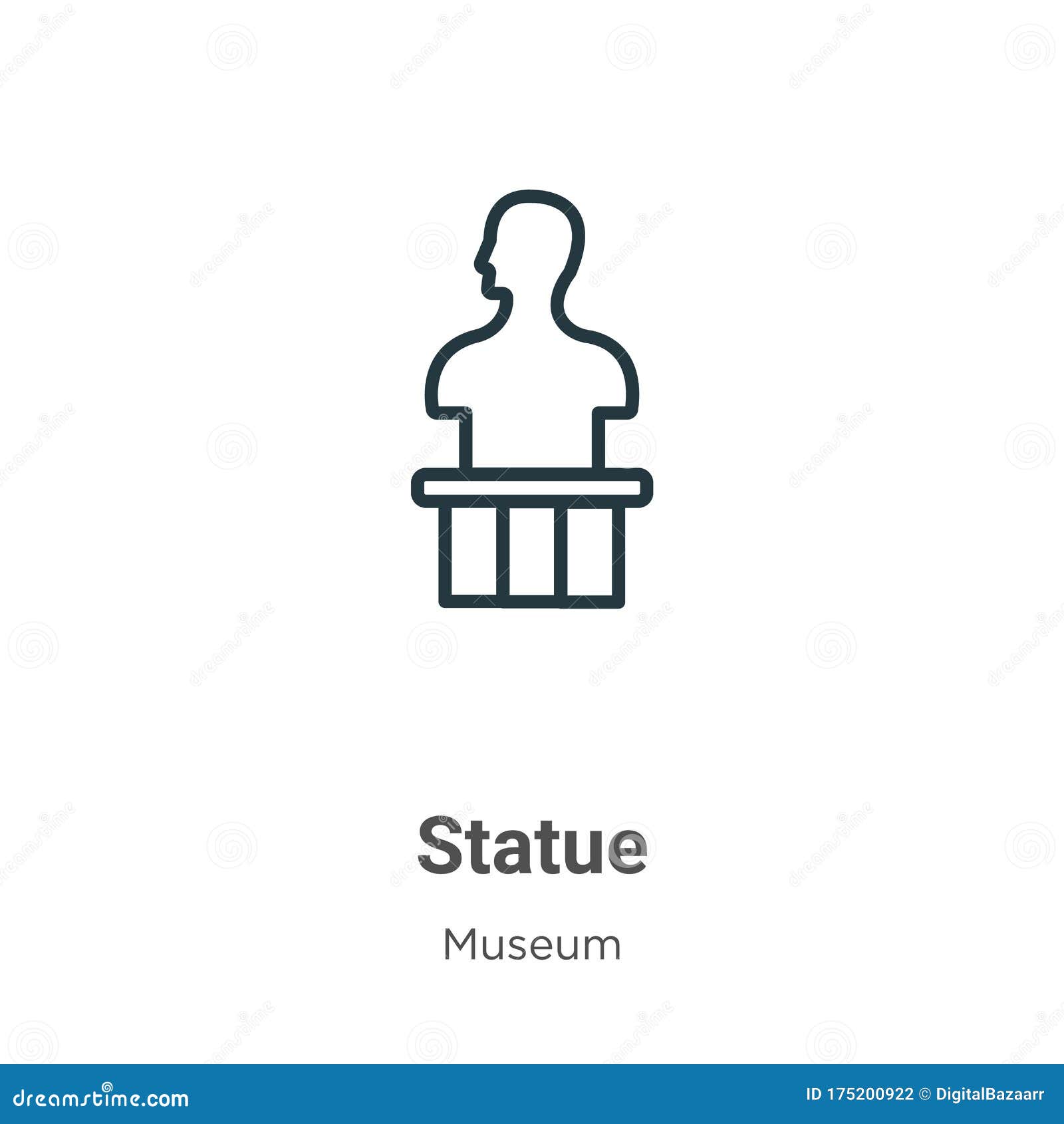 Statue Outline Vector Icon. Thin Line Black Statue Icon, Flat Vector Simple Element Illustration