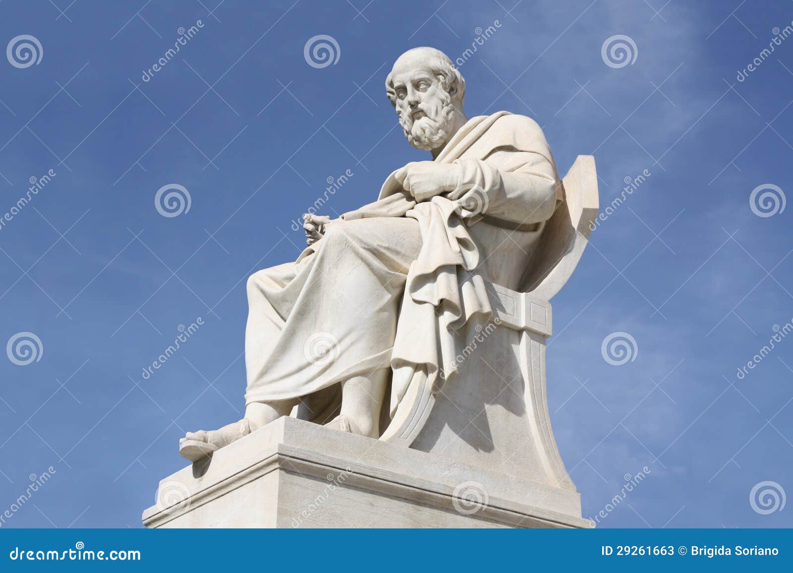 statue of philosopher plato in athens, greece