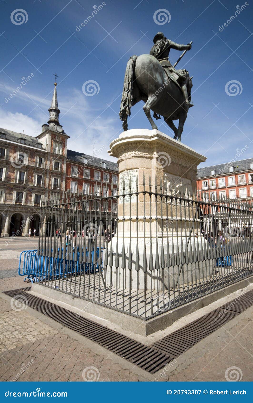 statue plaza mayor madrid spain king philips iii