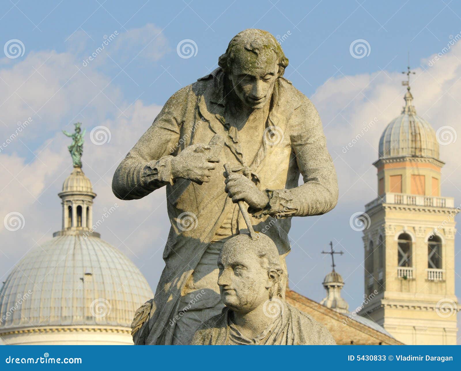 statue on plaza prato della valle in padua