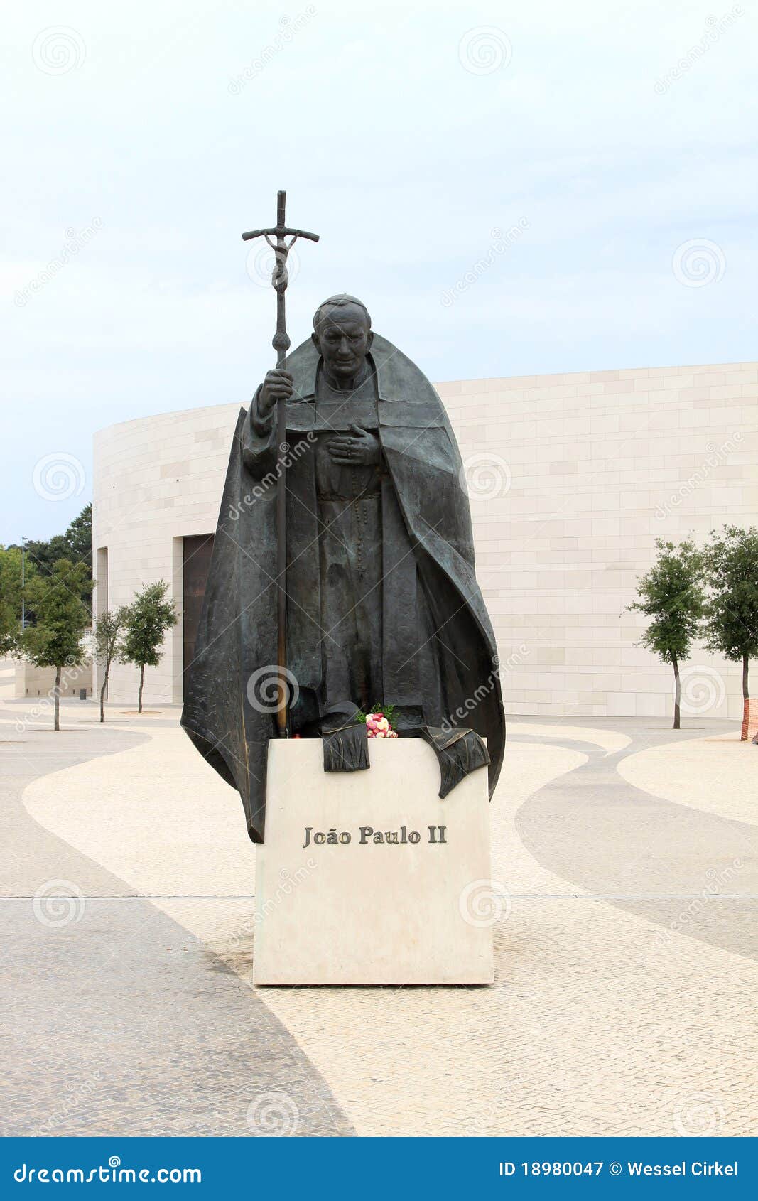 statue of pope john paul ii in fatima, portugal