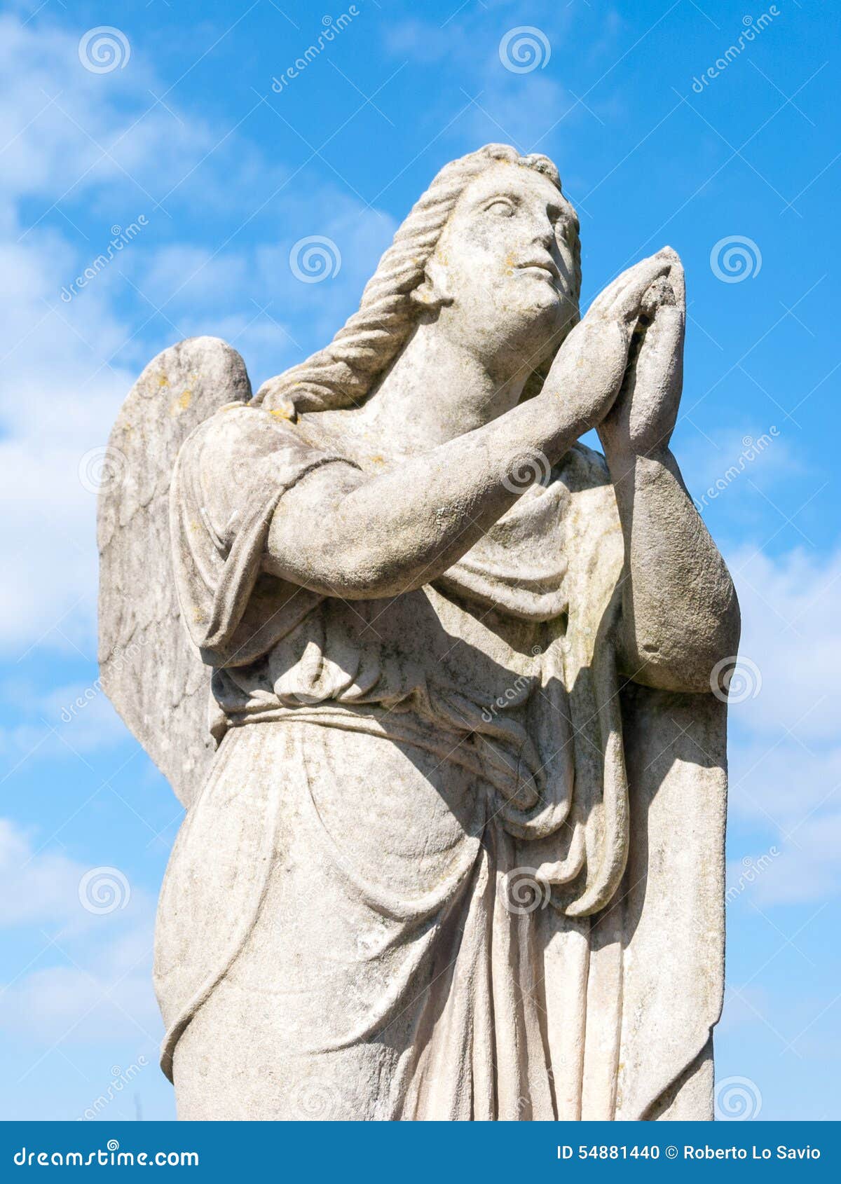 Statue Of A Prayer Angel Royalty-Free Stock Image | CartoonDealer.com ...