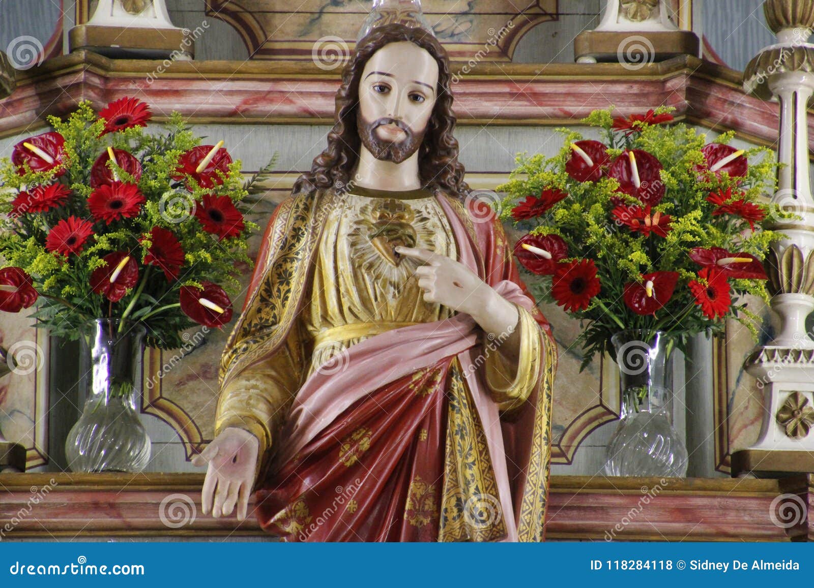 Statue of the Sacred Heart of Jesus Stock Photo - Image of faith, holy ...