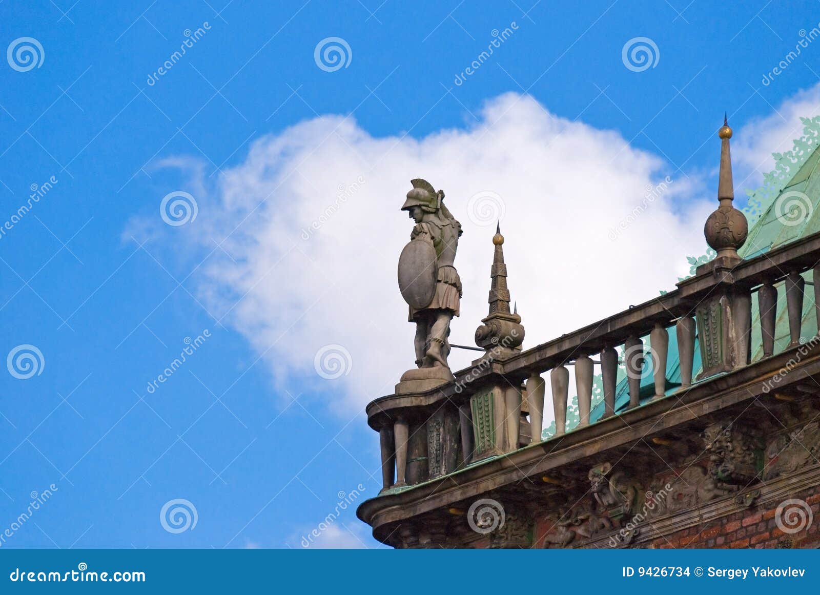 Statue on the Roof of Bremen Rathaus, Germany Stock Photo Image of