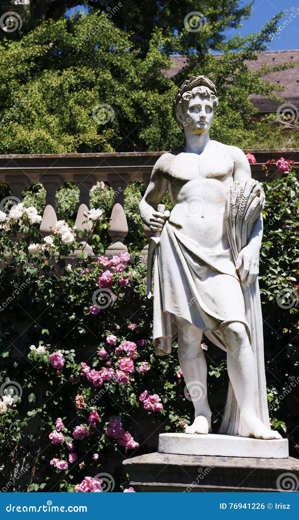 Statue In The Rose Garden On The Mainau Island Germany Stock Photo