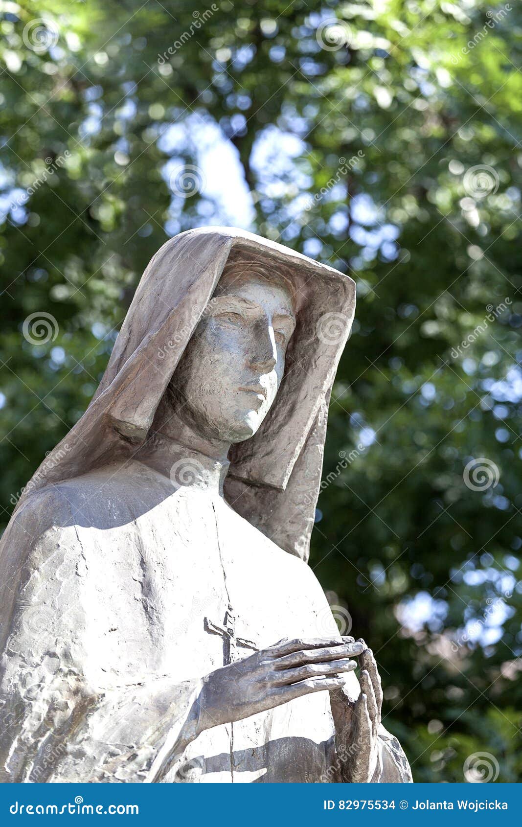 statue of saint faustina on altar three millennia,skalka, krakow, poland