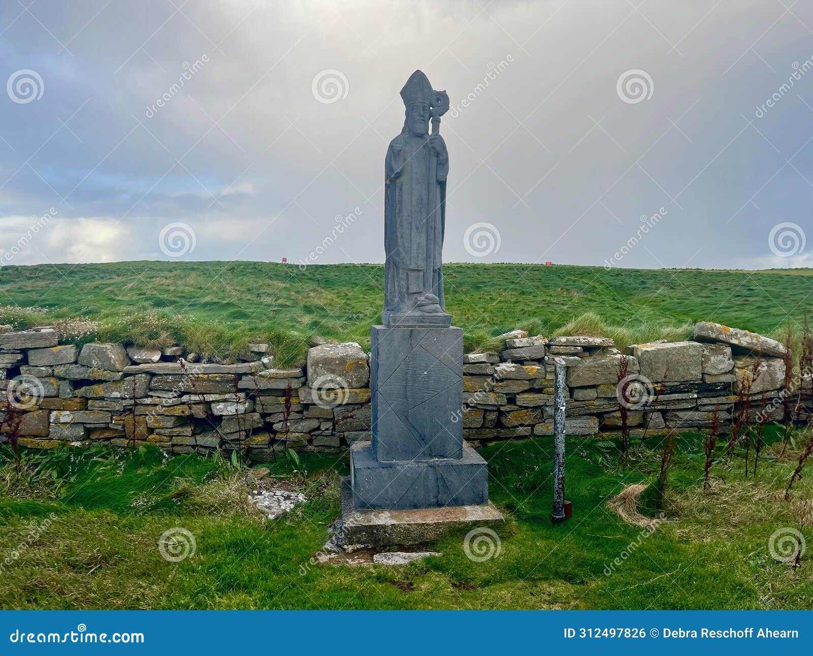 statue of saint patrick at down patrick head