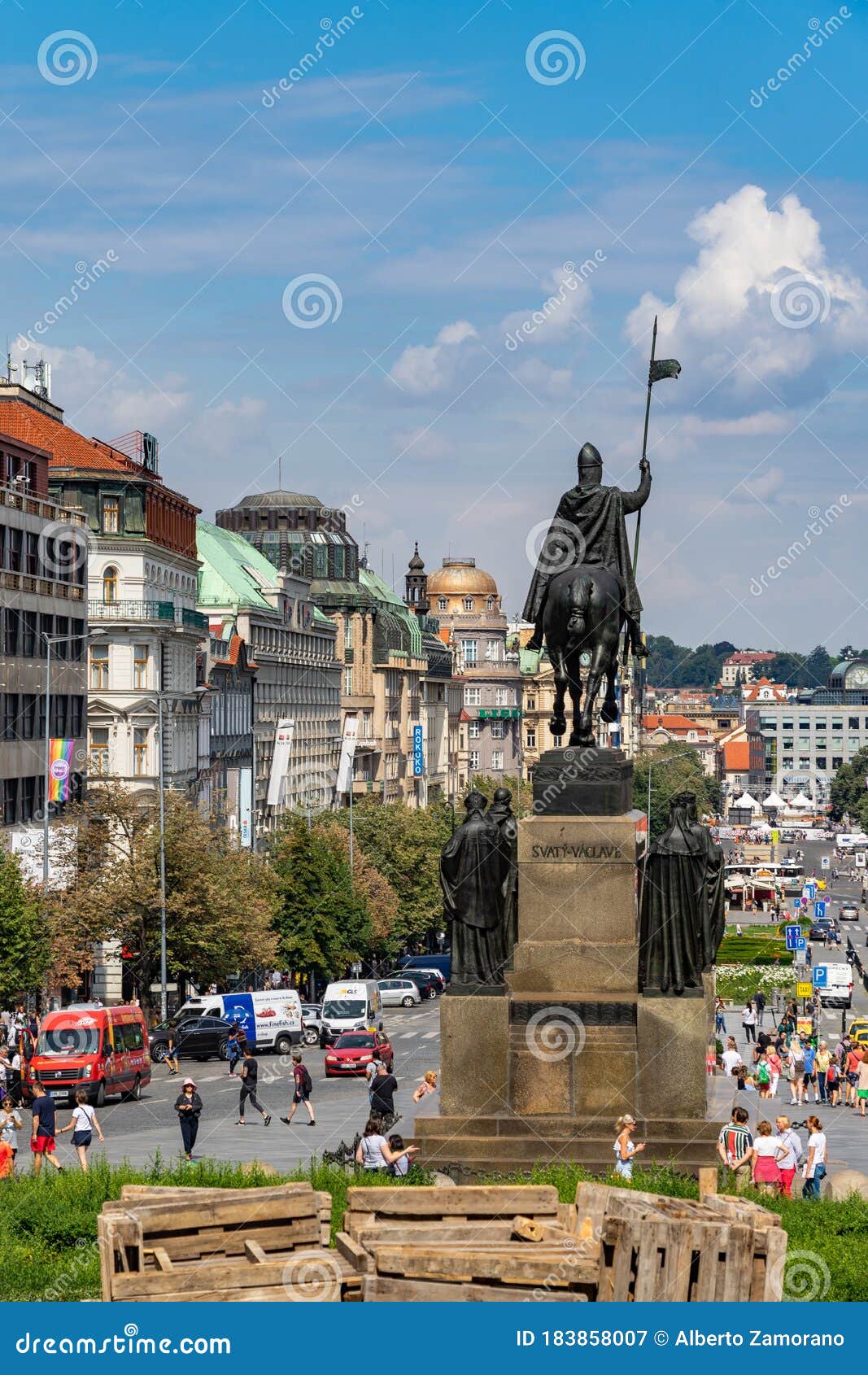 Statue of Saint Wenceslas Prague in Czech Republic. Editorial