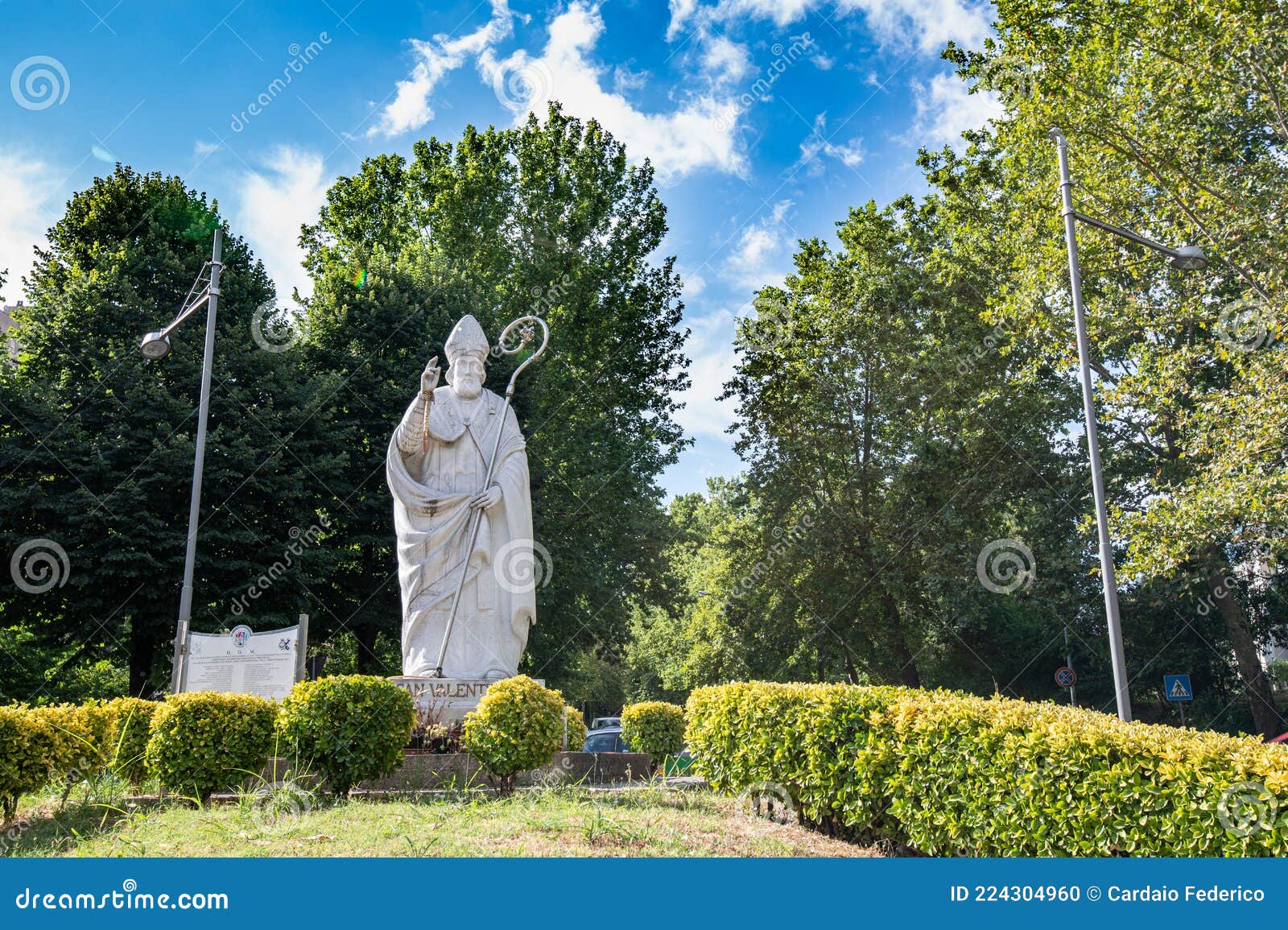 Statue of San Valentino Placed at the Roundabout Near the Church in Terni Editorial Image - of blue, 224304960