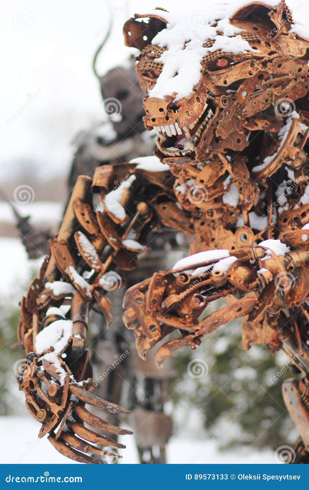Statue of a Scary Metal Bear Stock Image Image of crafted, scary