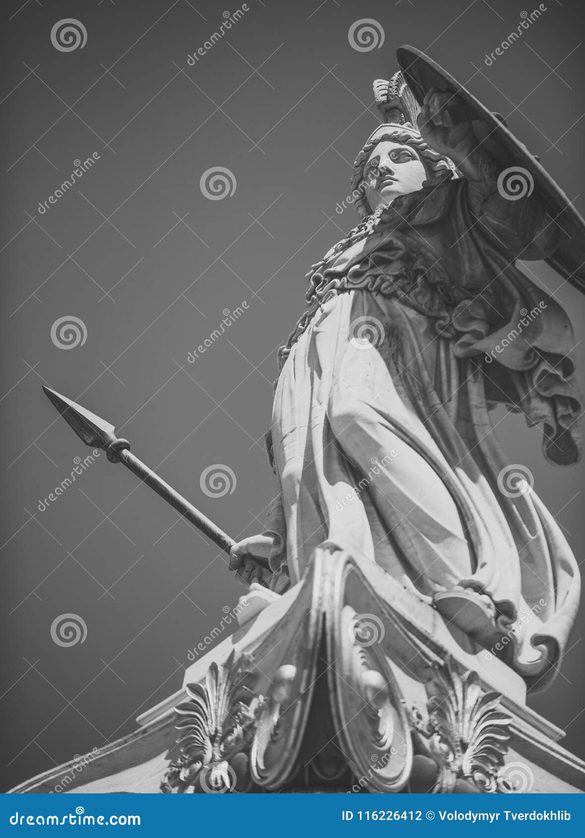 Statue, Sculpture of Greek Warrior in Helmet with Spear and Shield. White Sculpture Ancient Greek God of War with Stock Photo - Image of mythology, helmet: 116226412 Statue, Sculpture of Greek Warrior in Helmet with Spear and Shield. White Sculpture Ancient Greek God of War with Stock Photo - Image of mythology, helmet: 116226412