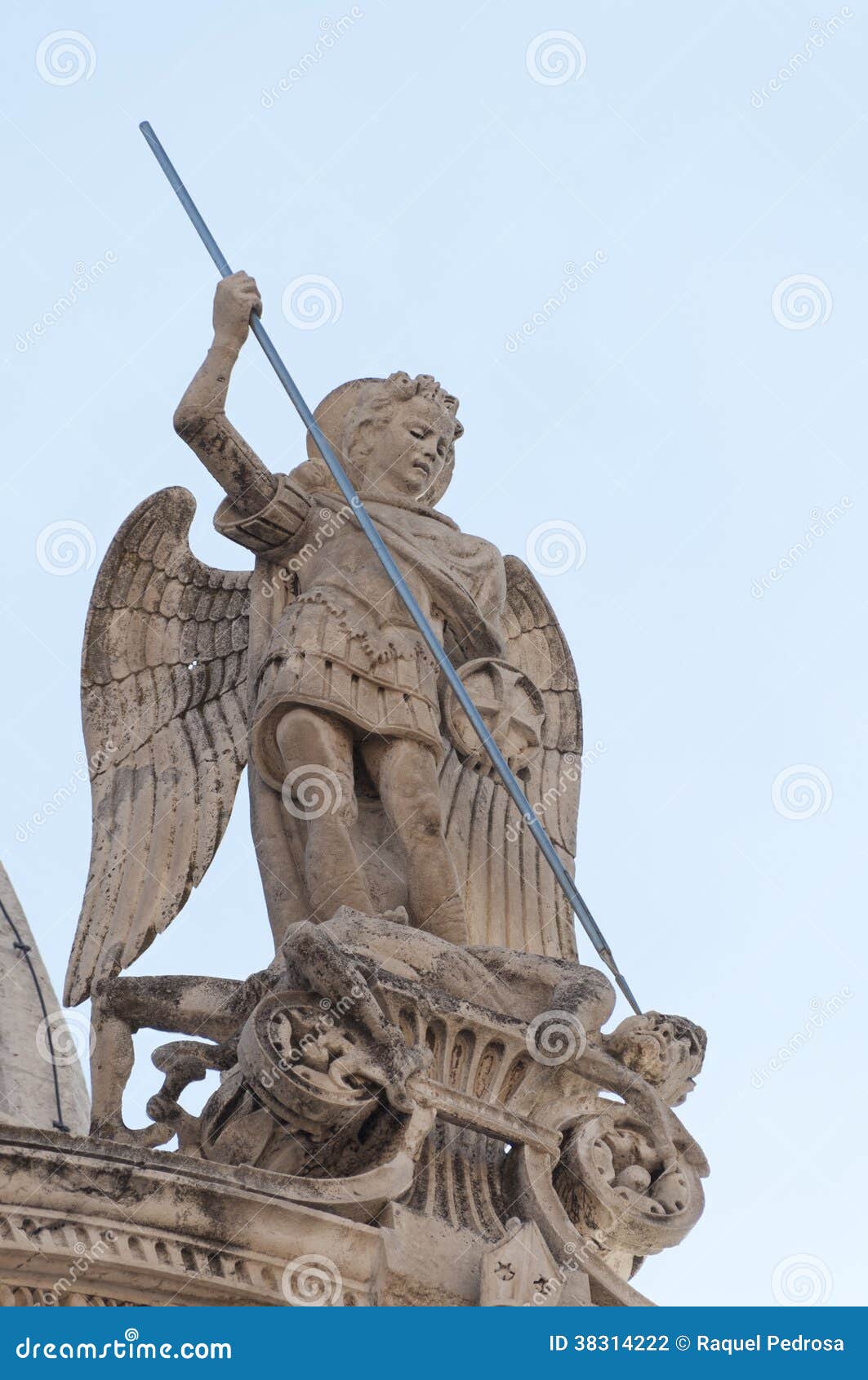 Statue of St Michael of the Cathedral of St James in Sibenik Stock