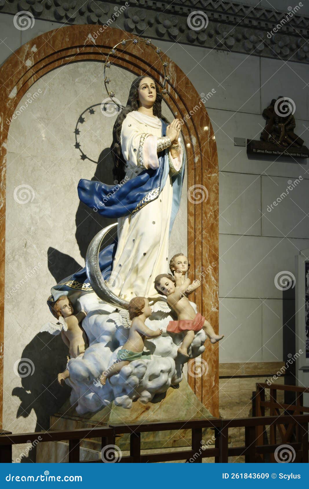 Statue of the Virgin Mary Inside a Catholic Church in the Philippines
