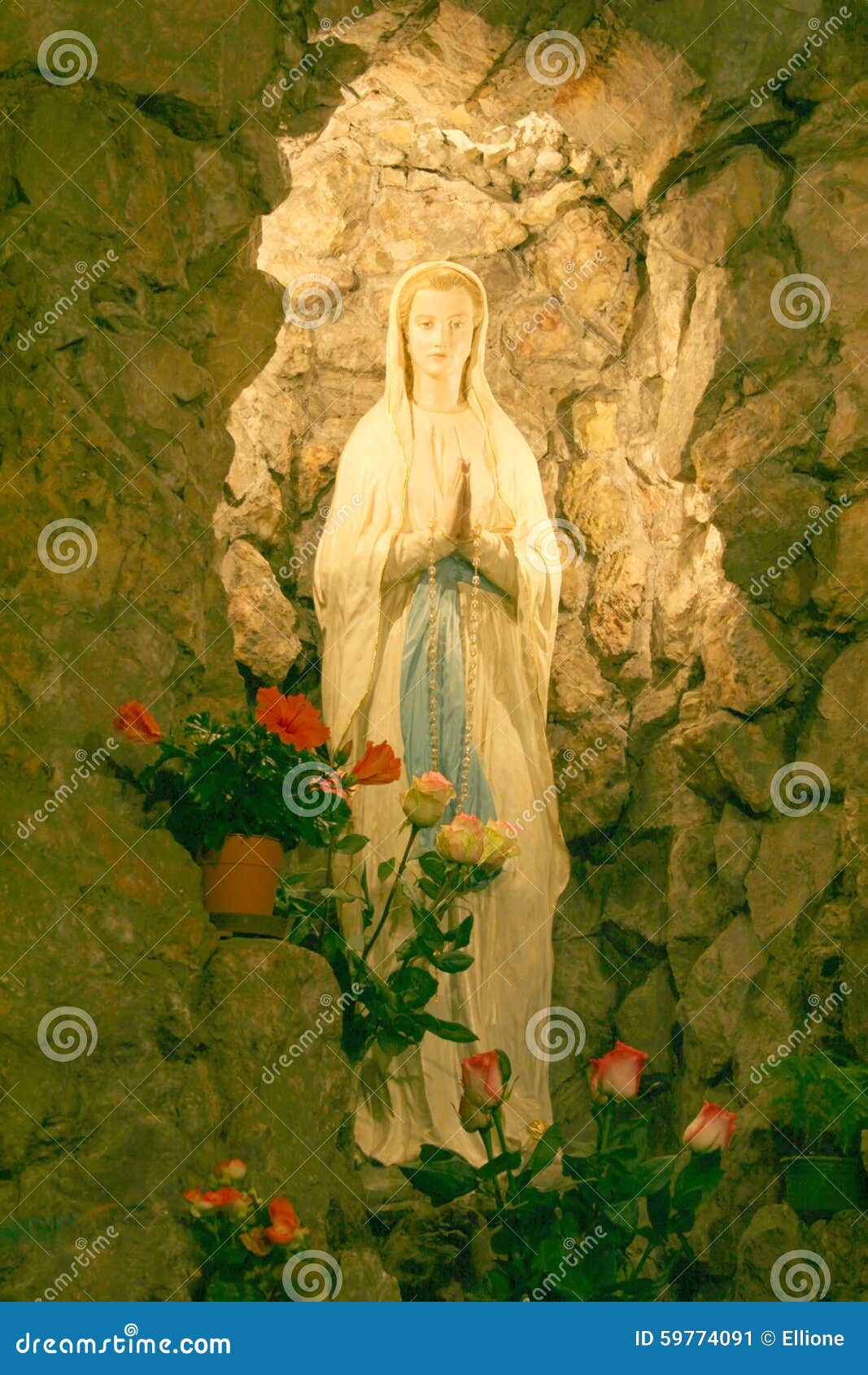 A Statue of the Virgin Mary Stock Image Image of lighted, enlightened