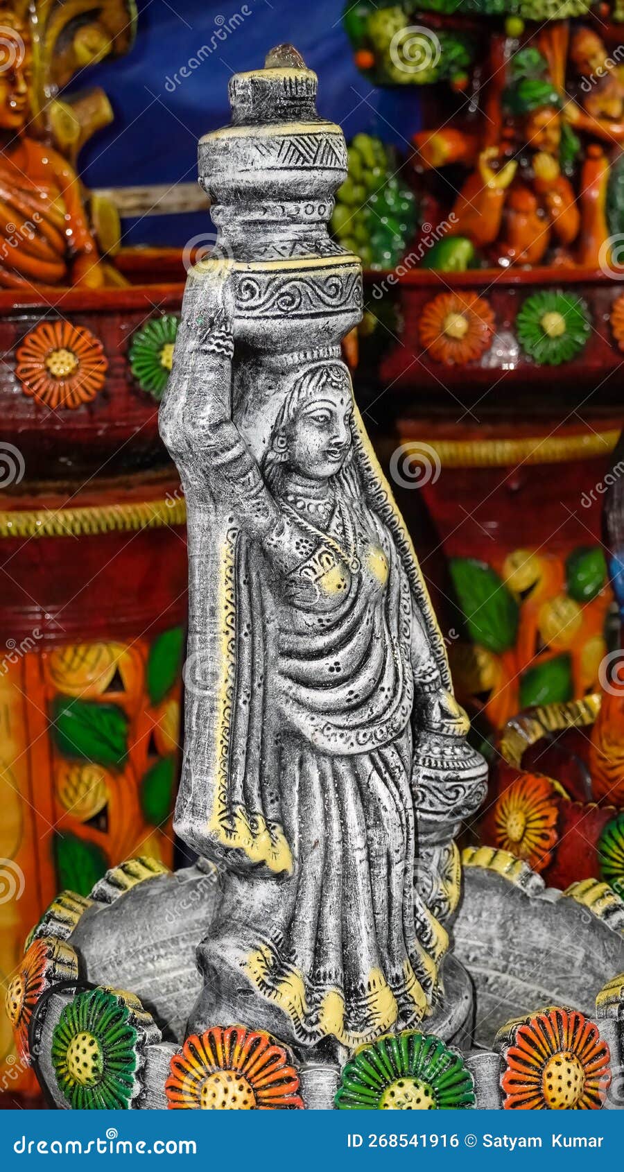 Statue of a Woman in Indian Clothing Editorial Photo Image of greek, abstract 268541916