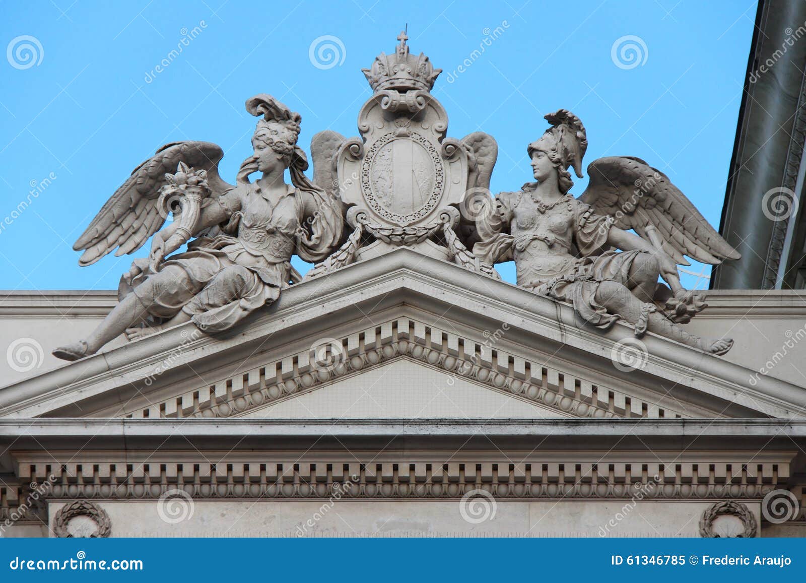 statues of allegories - great theater of vienna - austria